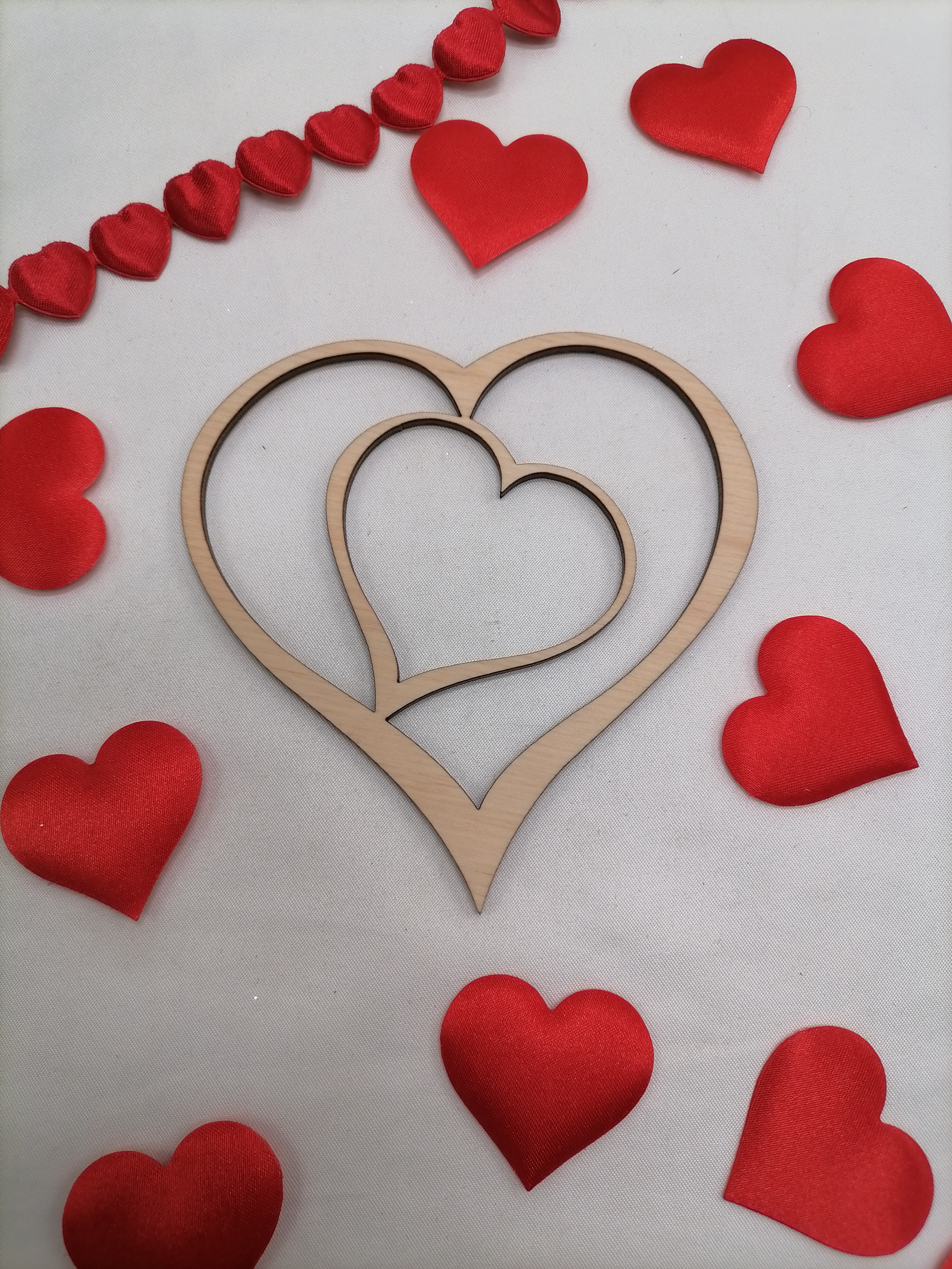 Srdiečko na Valentína prírodné 11cm