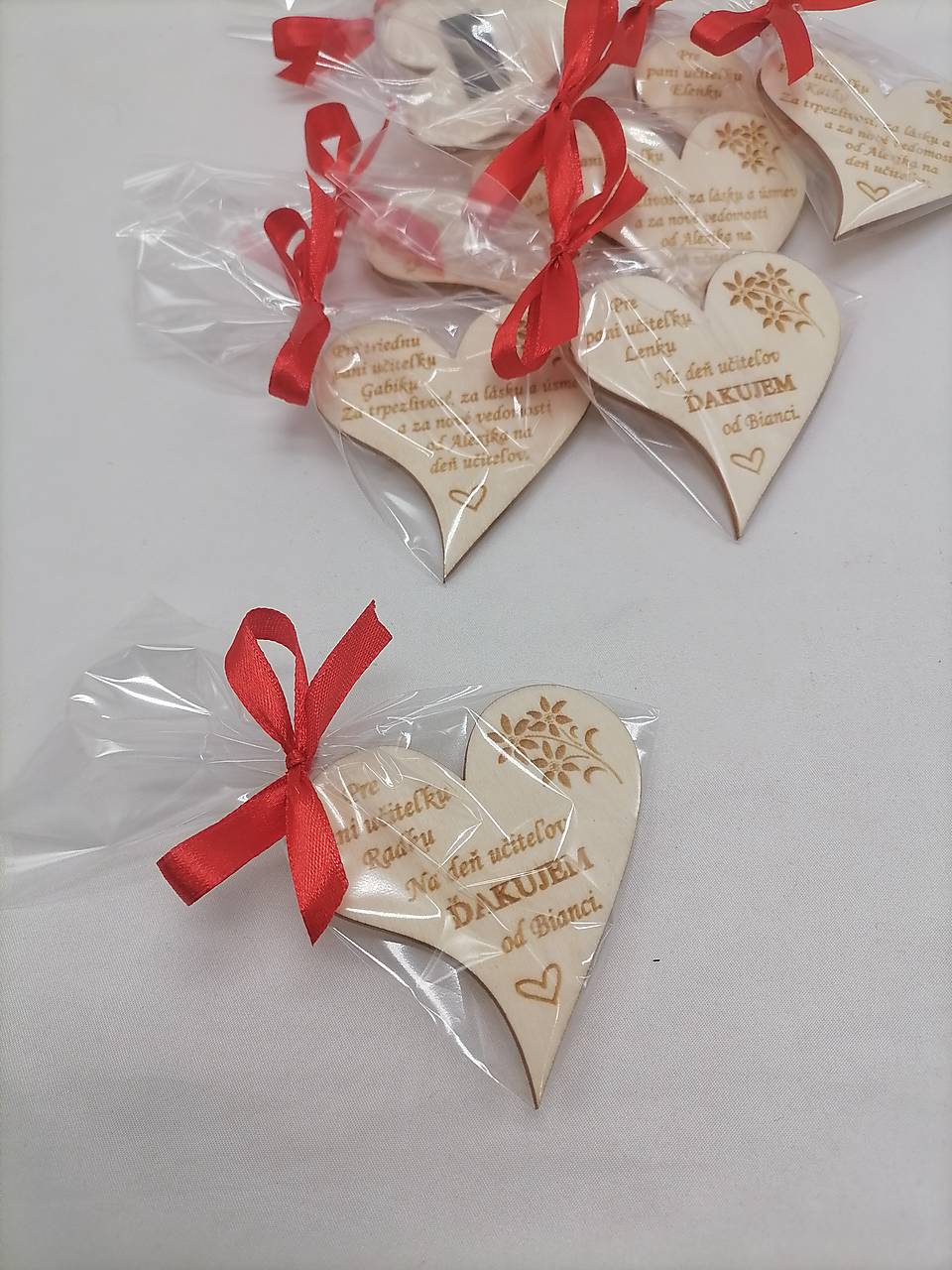 Srdiečko pre pani učiteľky zabalené 7x5cm