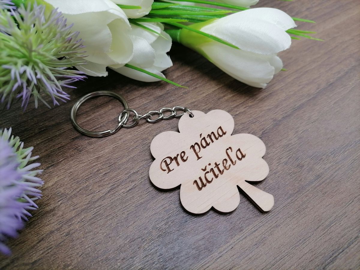 Štvorlístok ako kľúčenka pre učiteľov - pre pána učiteľa 5cm