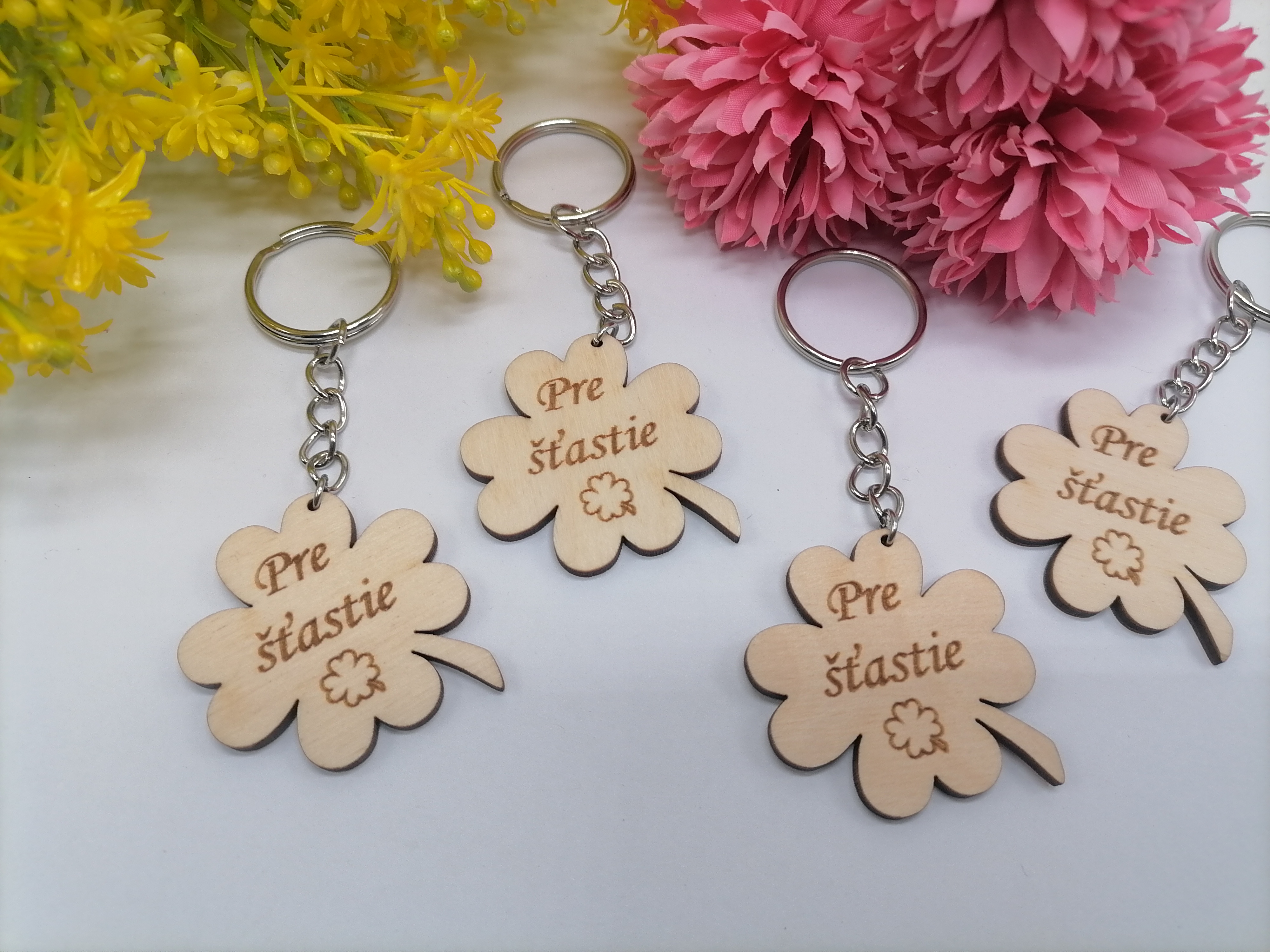 Štvorlístok pre šťastie - kľúčenka 3,8cm