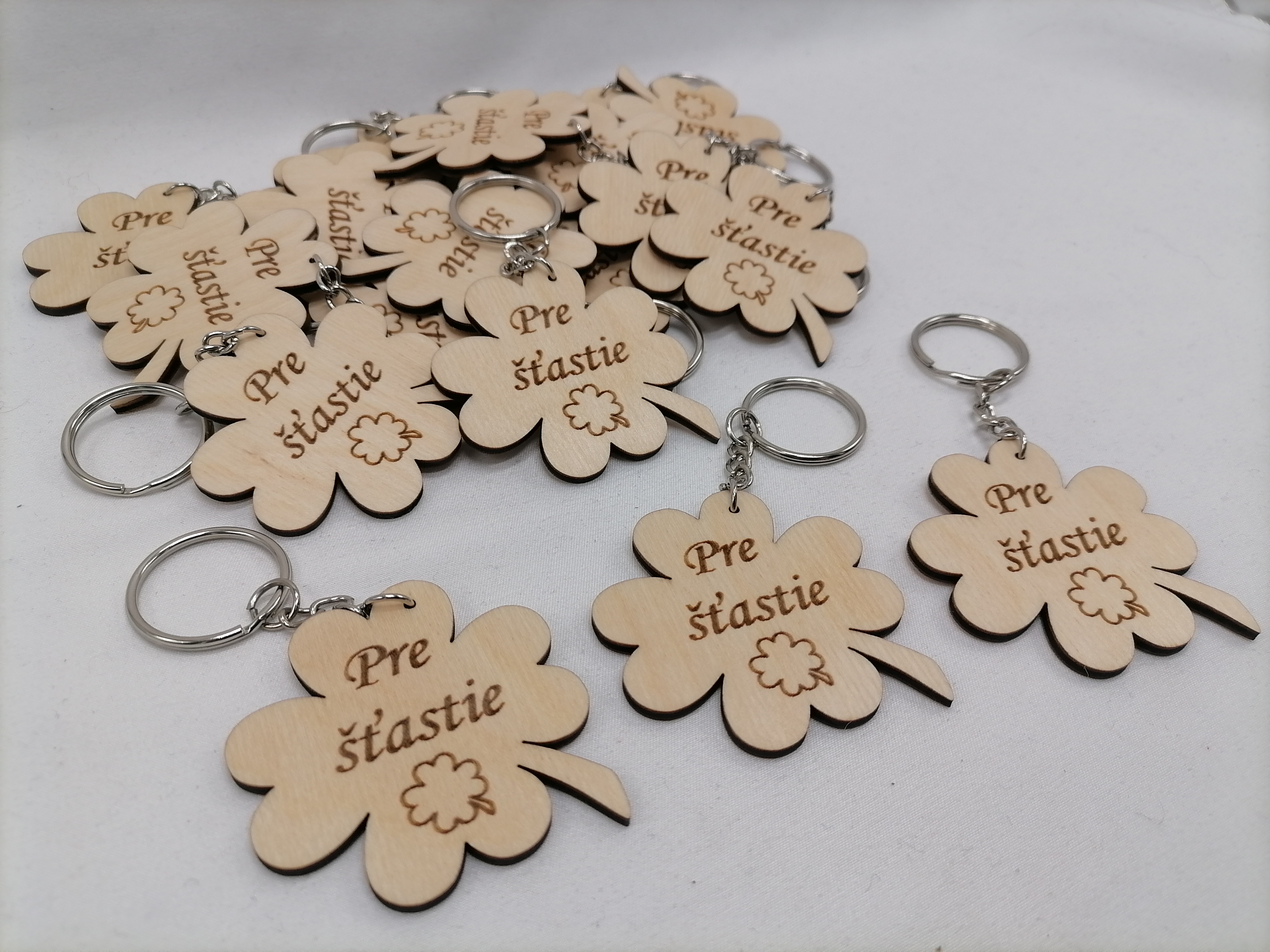Štvorlístok pre šťastie - kľúčenka 5cm
