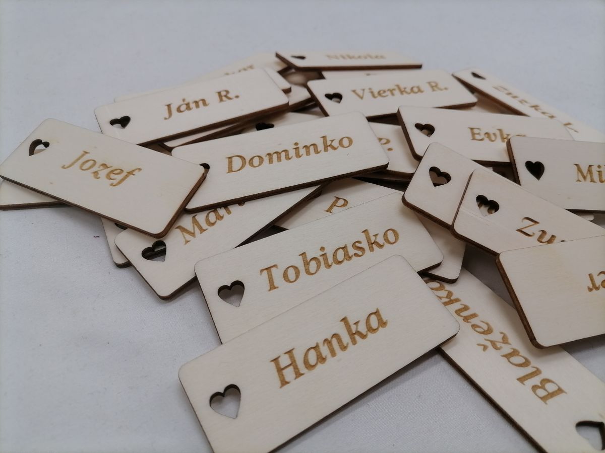 Svadobné menovky pre hostí