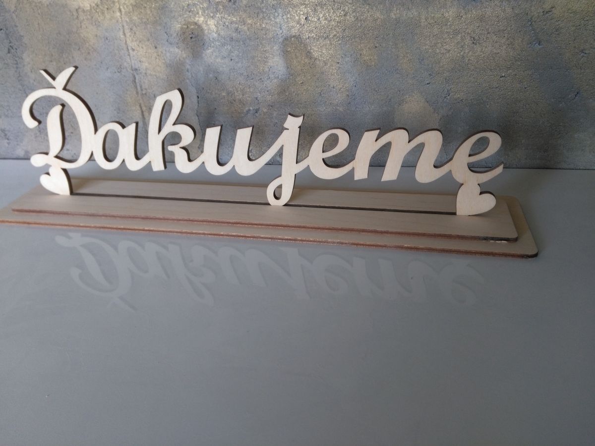 Svadobný stojan ďakujeme prírodný