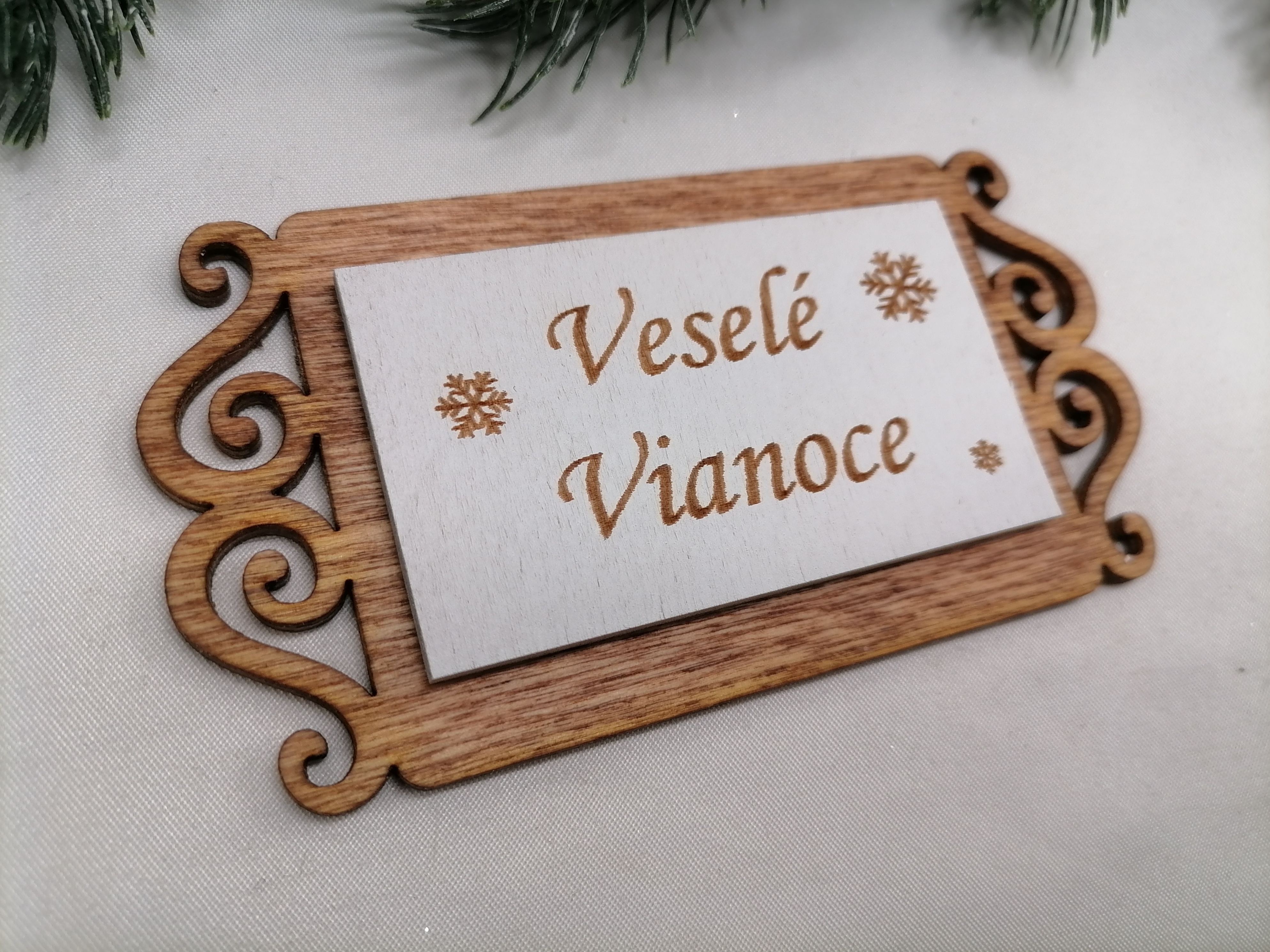 Tabuľka Veselé Vianoce 10 cm