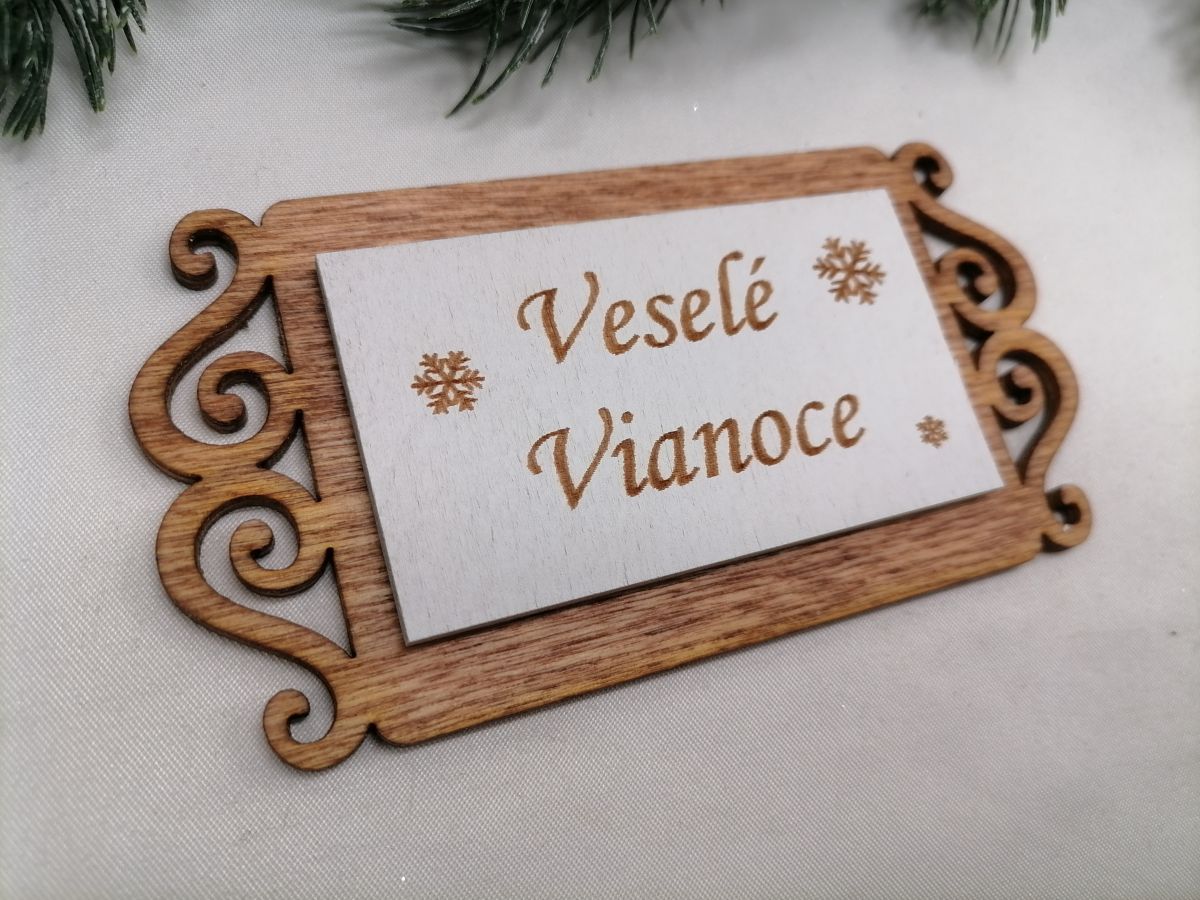 Tabuľka Veselé Vianoce 10 cm