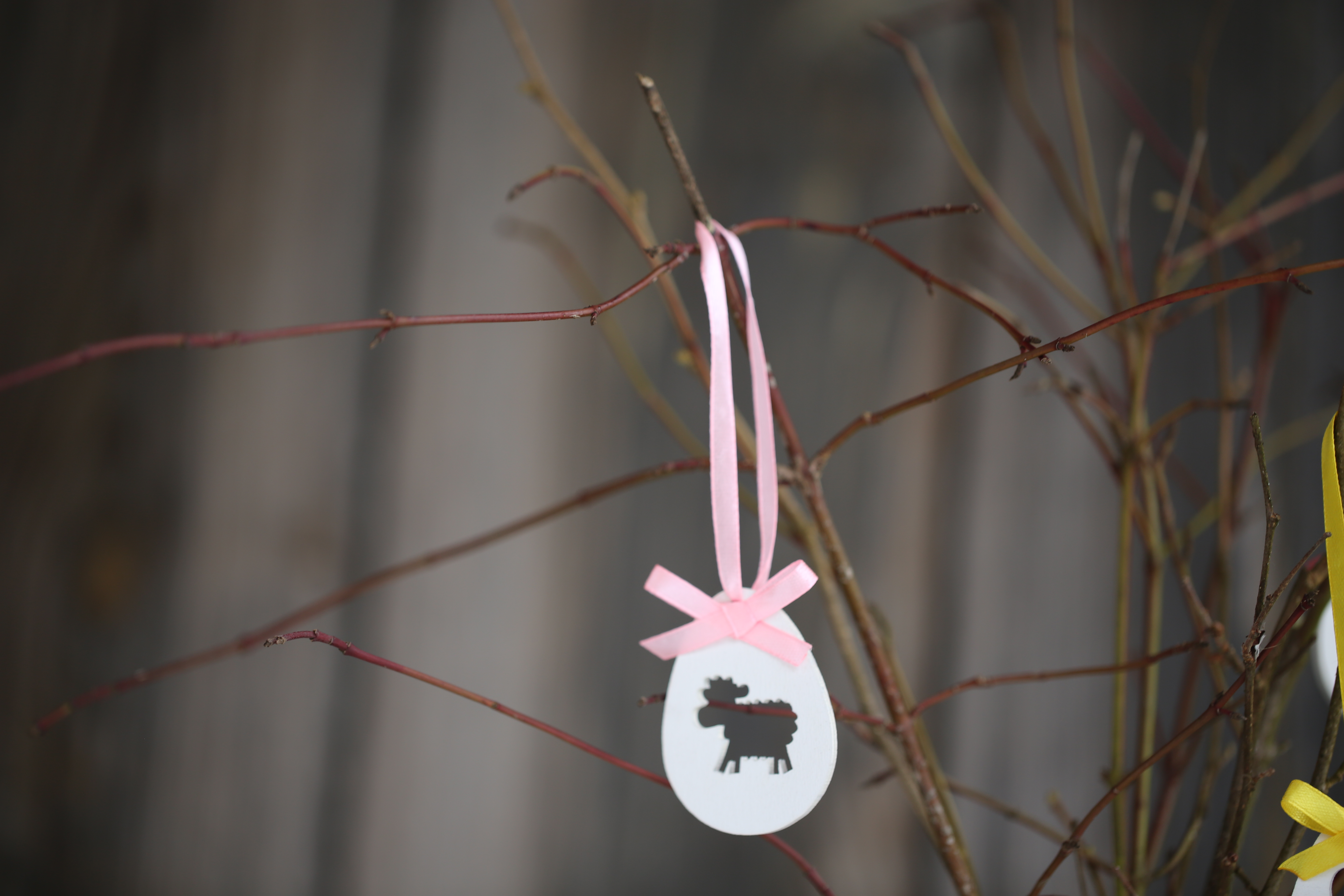 Veľkonočné biele vajíčko - ozdoba ovečka 6cm
