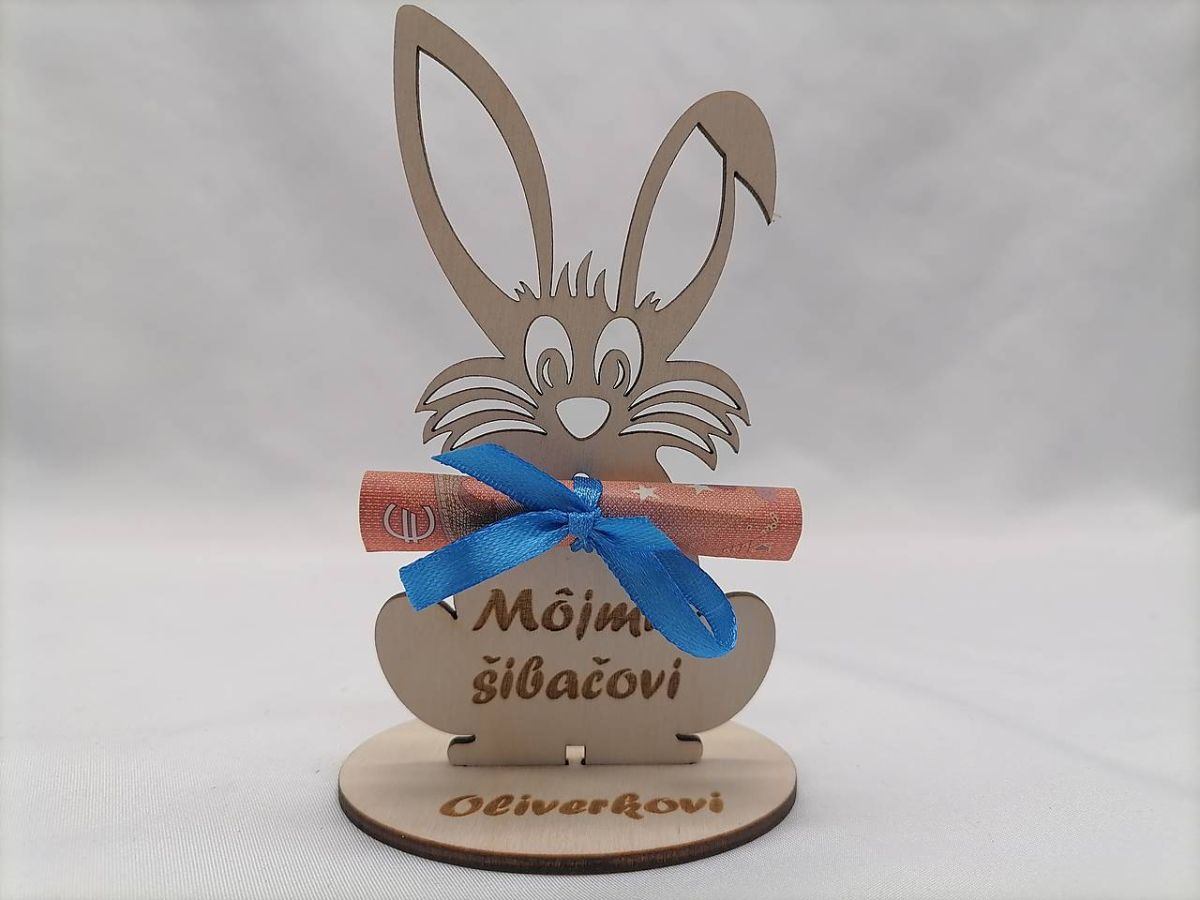 Veľkonočný zajačik pre šibačov s menom 12cm