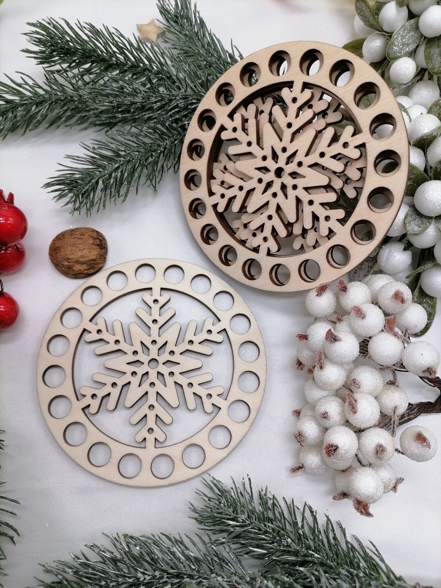 Vianočná podšálka macrame alebo háčkovanie pod kávičku - čajík lakovaná 10cm