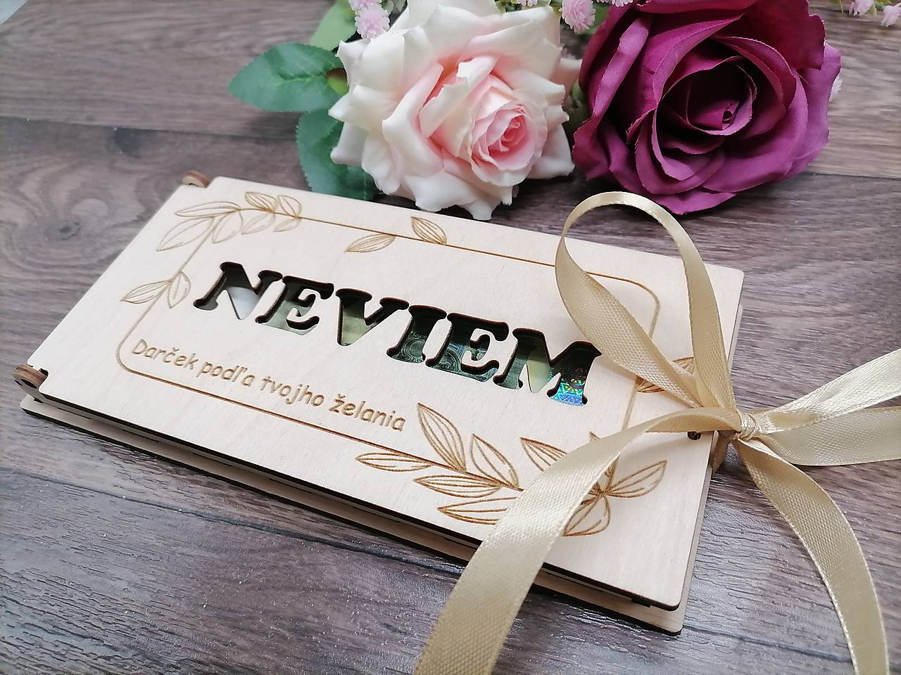 Drevená obálka na peniaze neviem