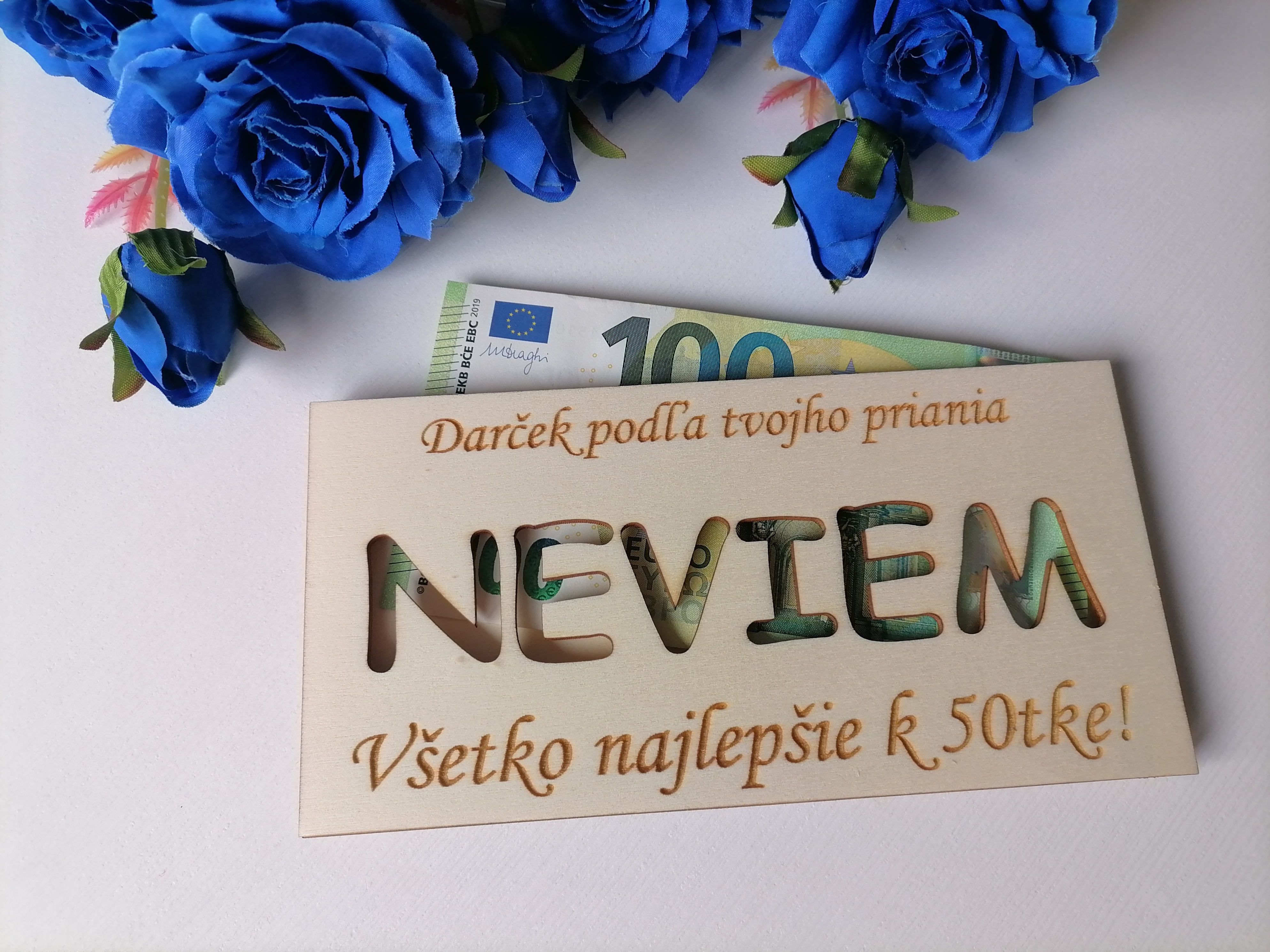 Drevená obálka na peniaze neviem
