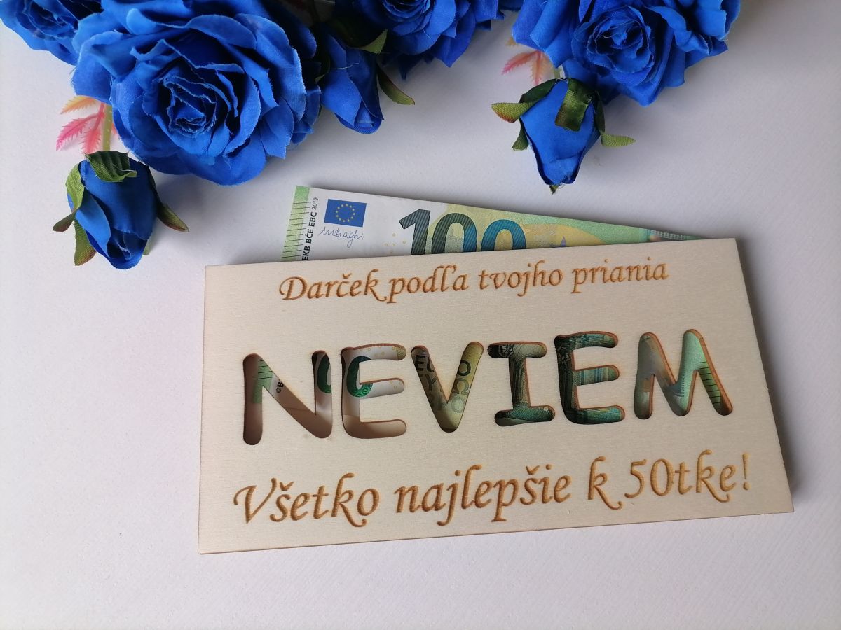 Drevená obálka na peniaze neviem