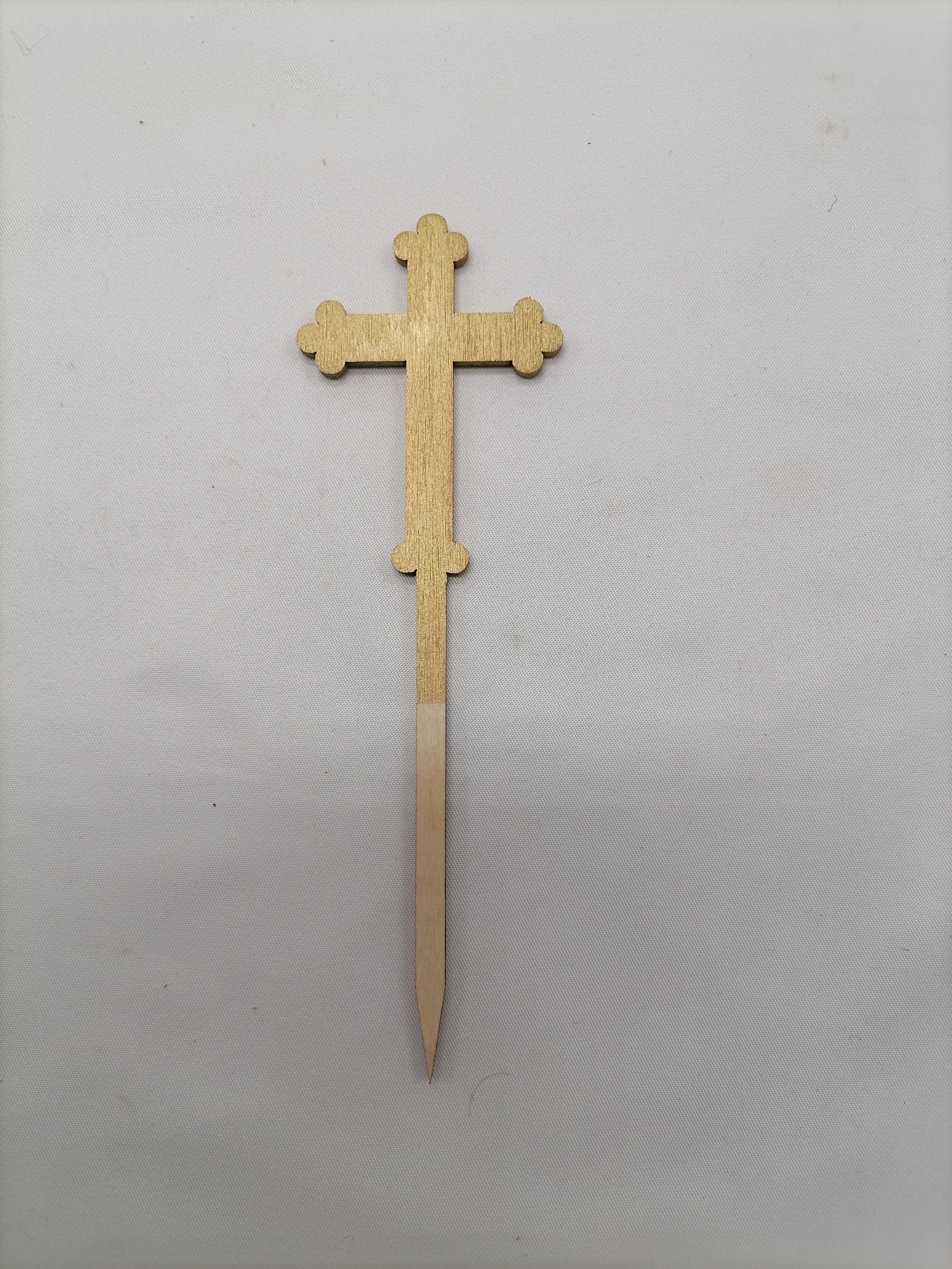 Zápich krížik 18cm v zlatej farbe