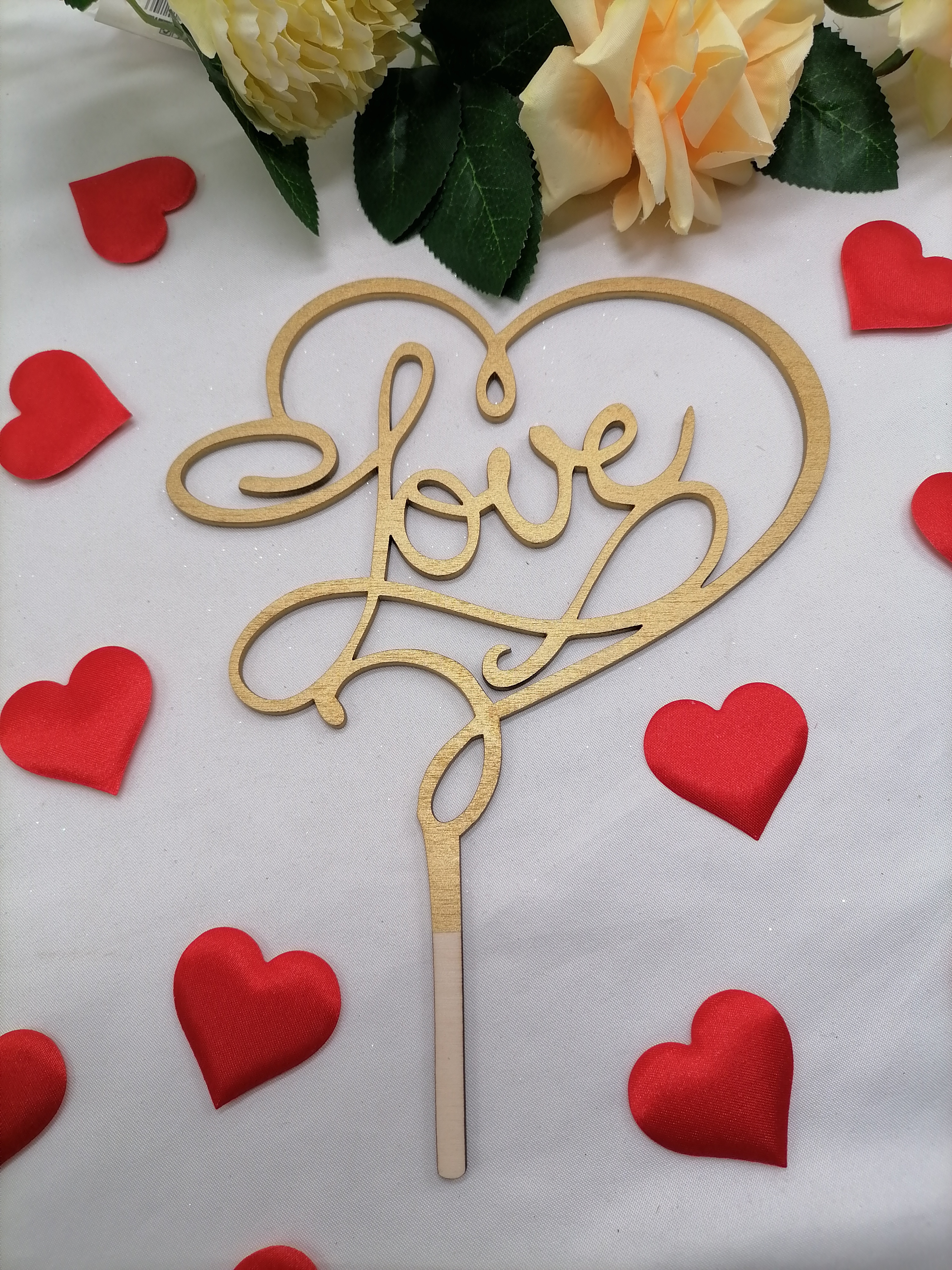 Zápich love zlatý 15 cm