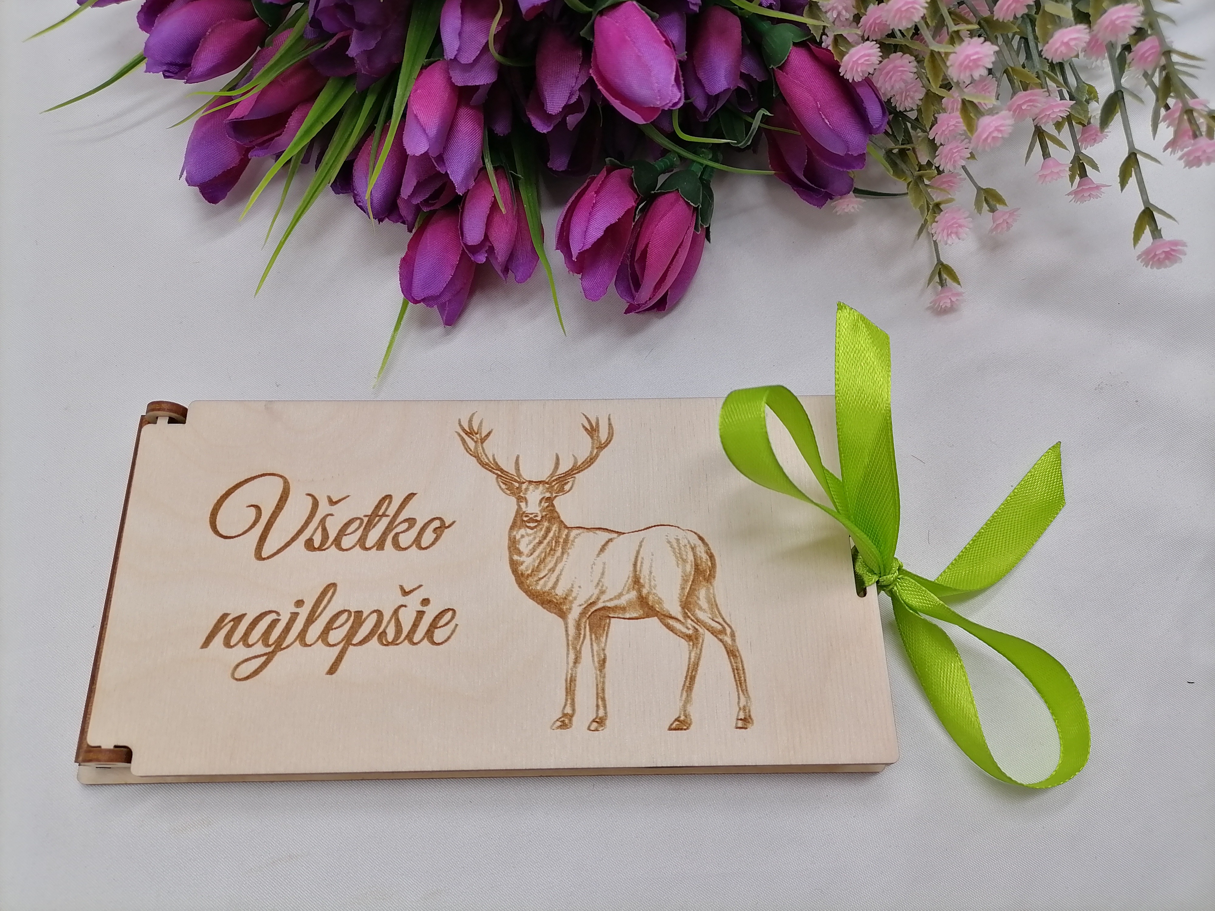 Drevená obálka na peniaze pre poľovníka