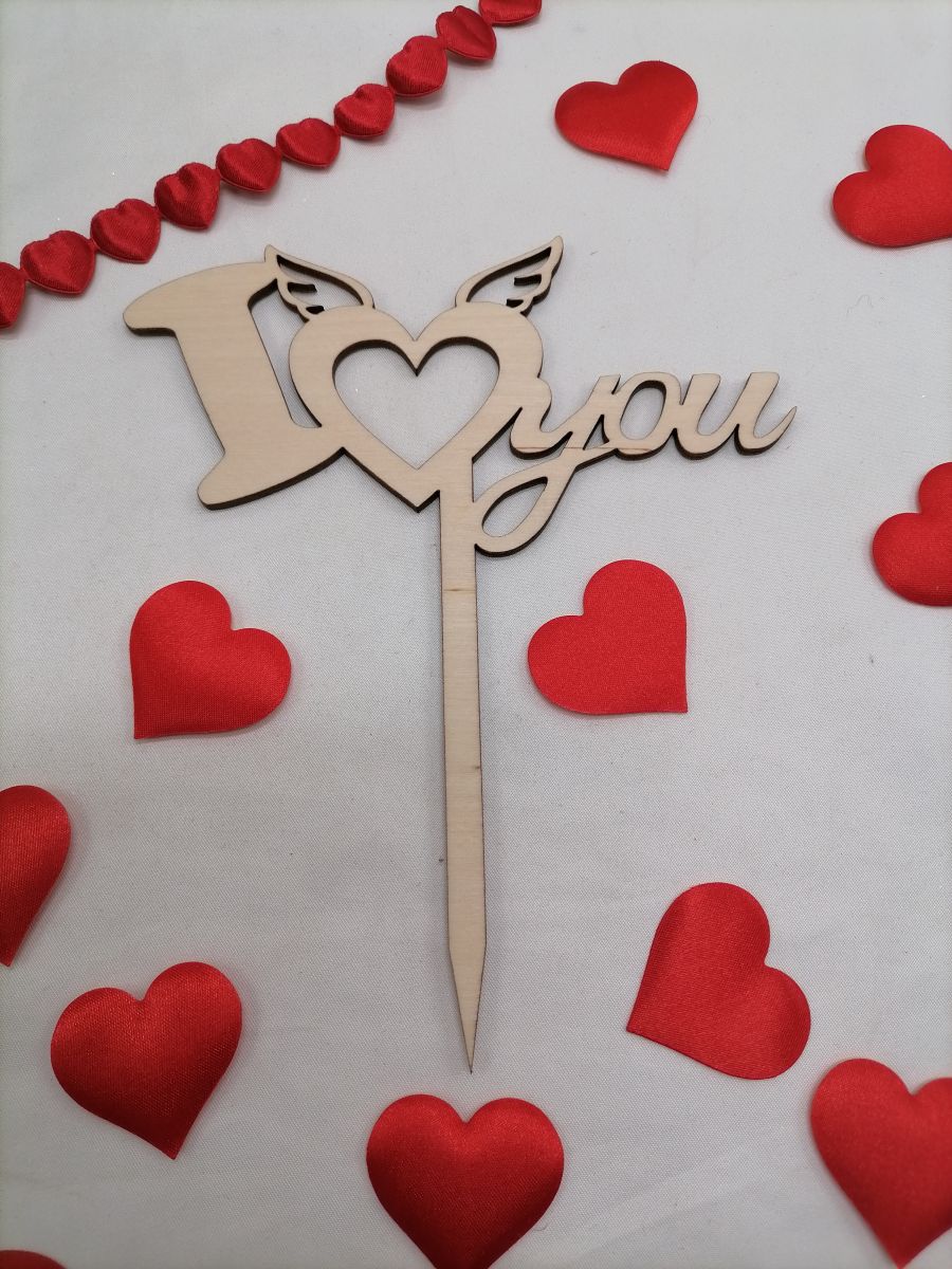 Zápich na valentína prírodný i love you
