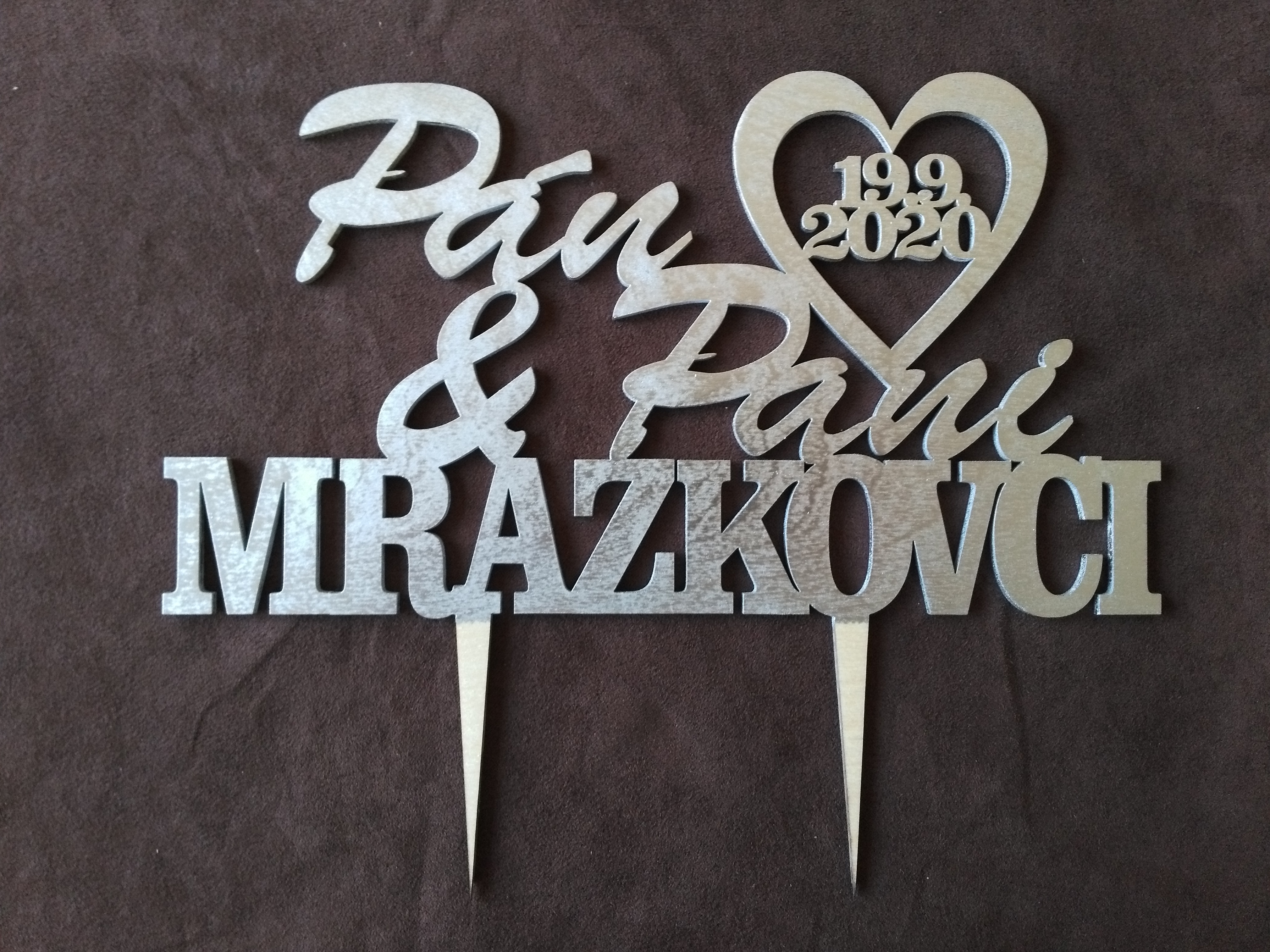 Zápich pán a pani farebný s priezviskom