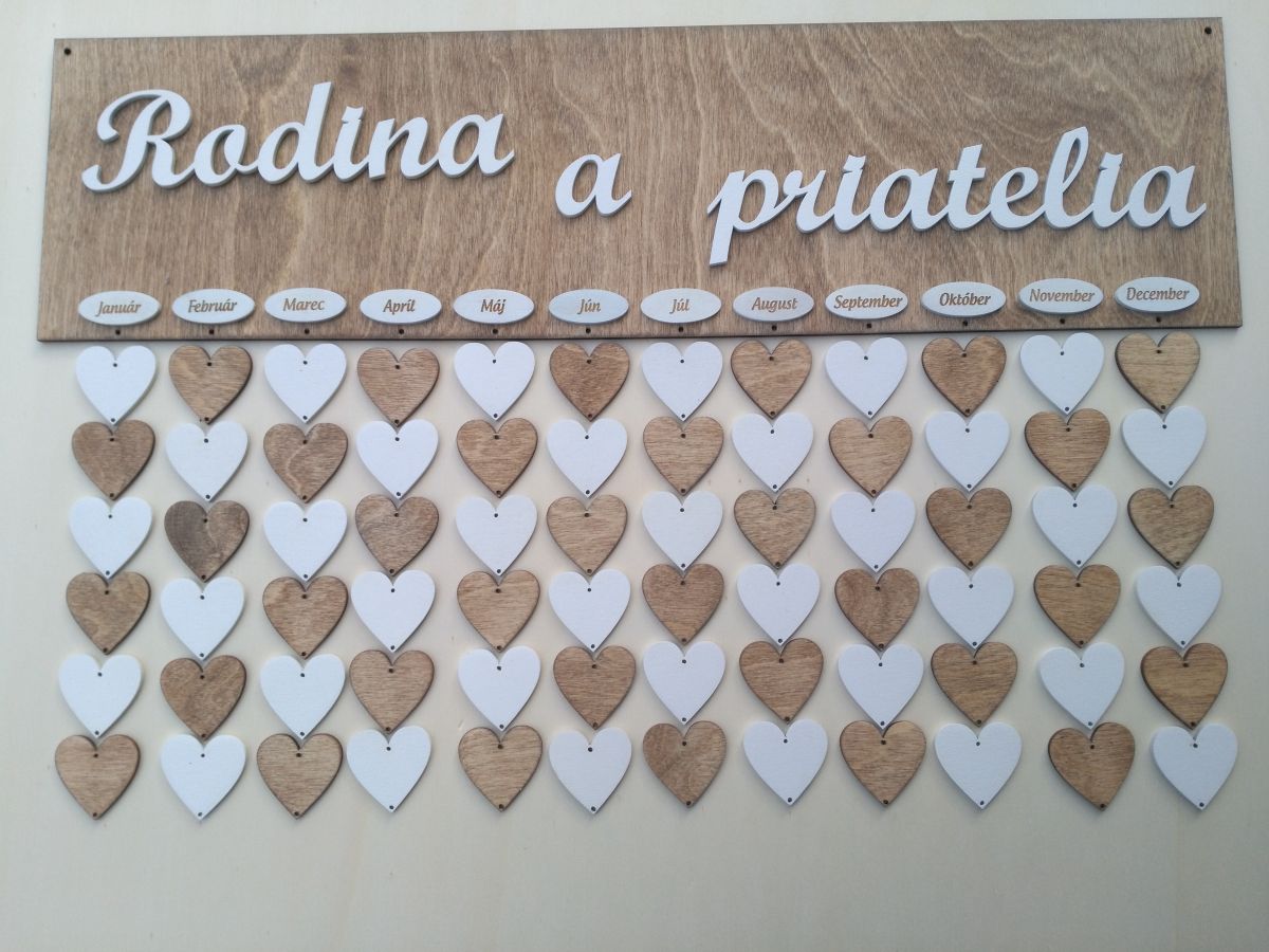 Rodinný kalendár morený sonoma