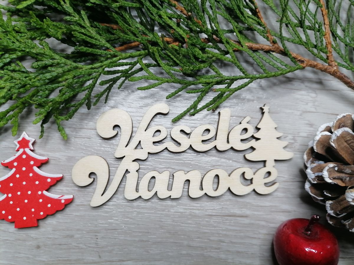 Nápis Veselé Vianoce 20cm