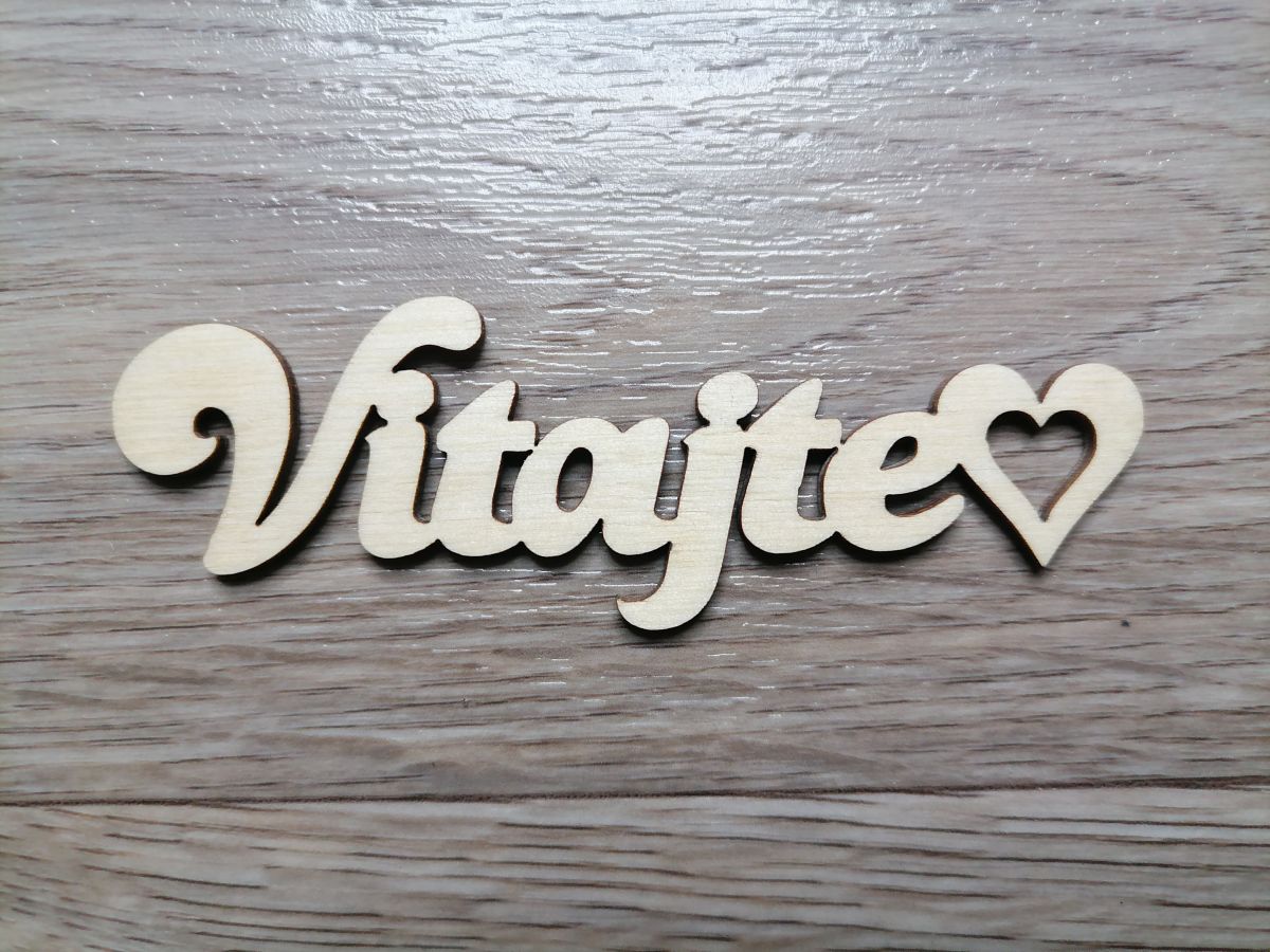 Drevený nápis vitajte 25cm