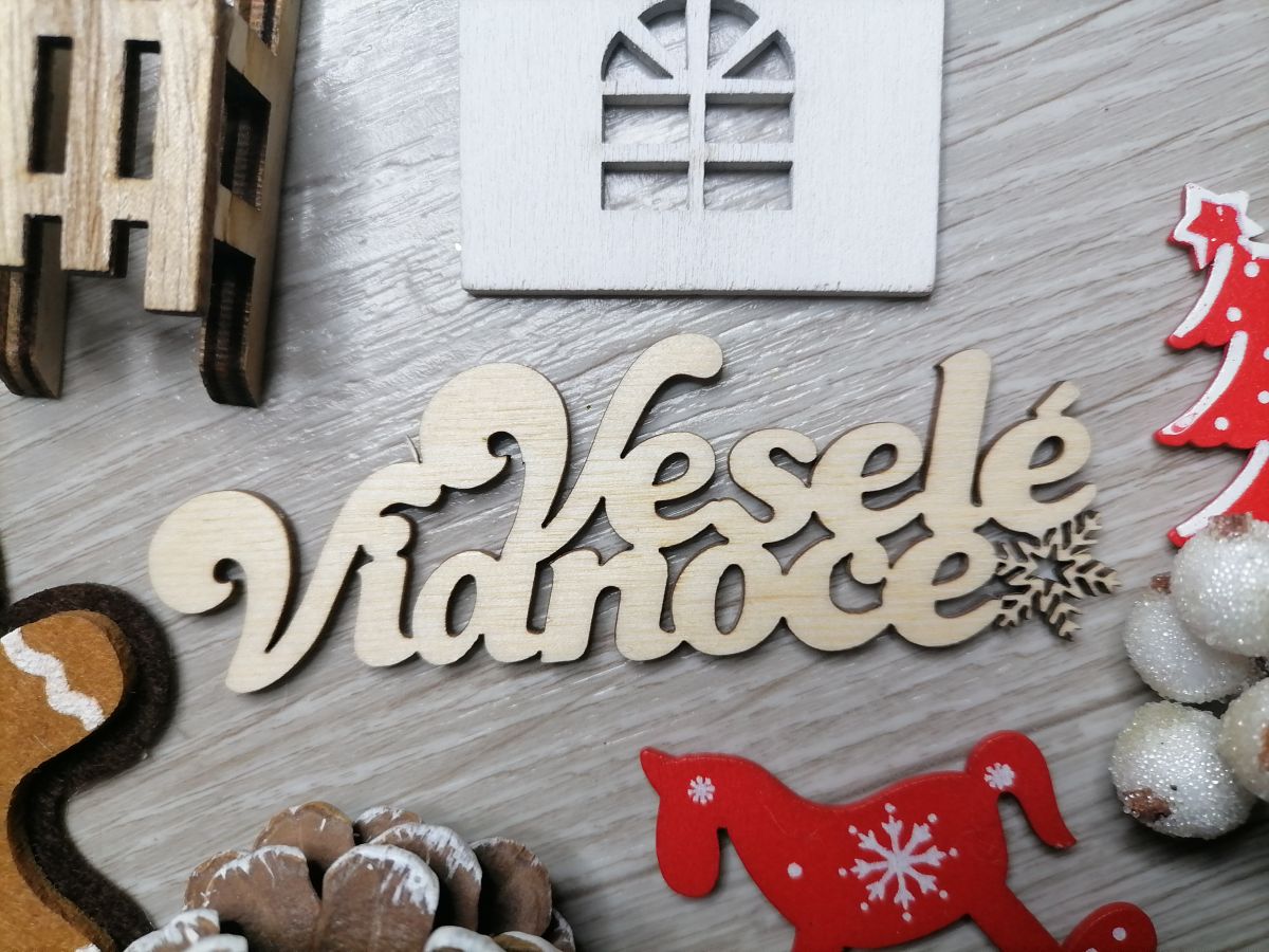 Nápis veselé vianoce 10cm