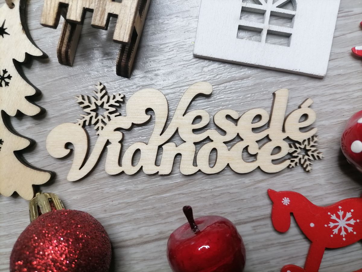 Nápis veselé vianoce 10 cm