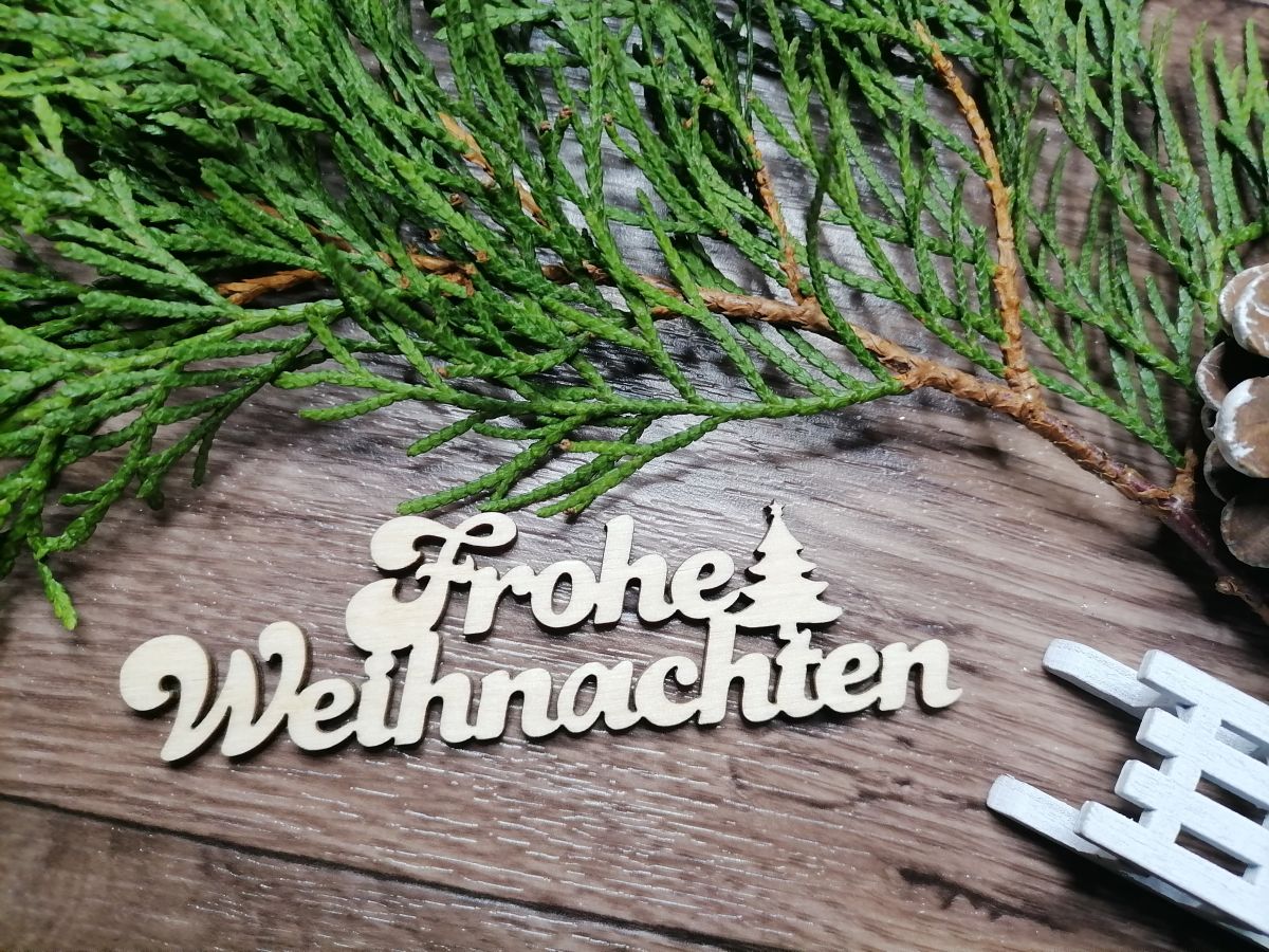 Vianočný nápis Frohe Weihnachten po Nemecky 20 cm