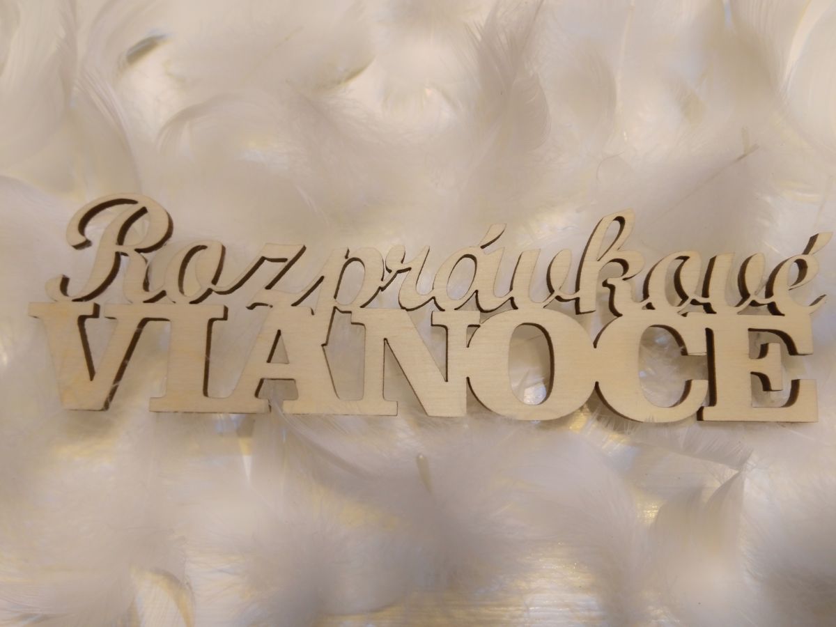 Drevený nápis Rozprávkové  vianoce 25 cm