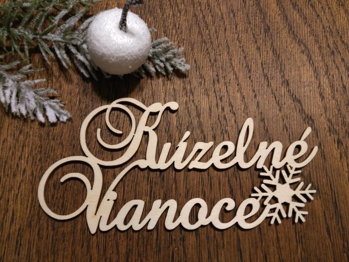 Drevený nápis Kúzelné vianoce 25 cm