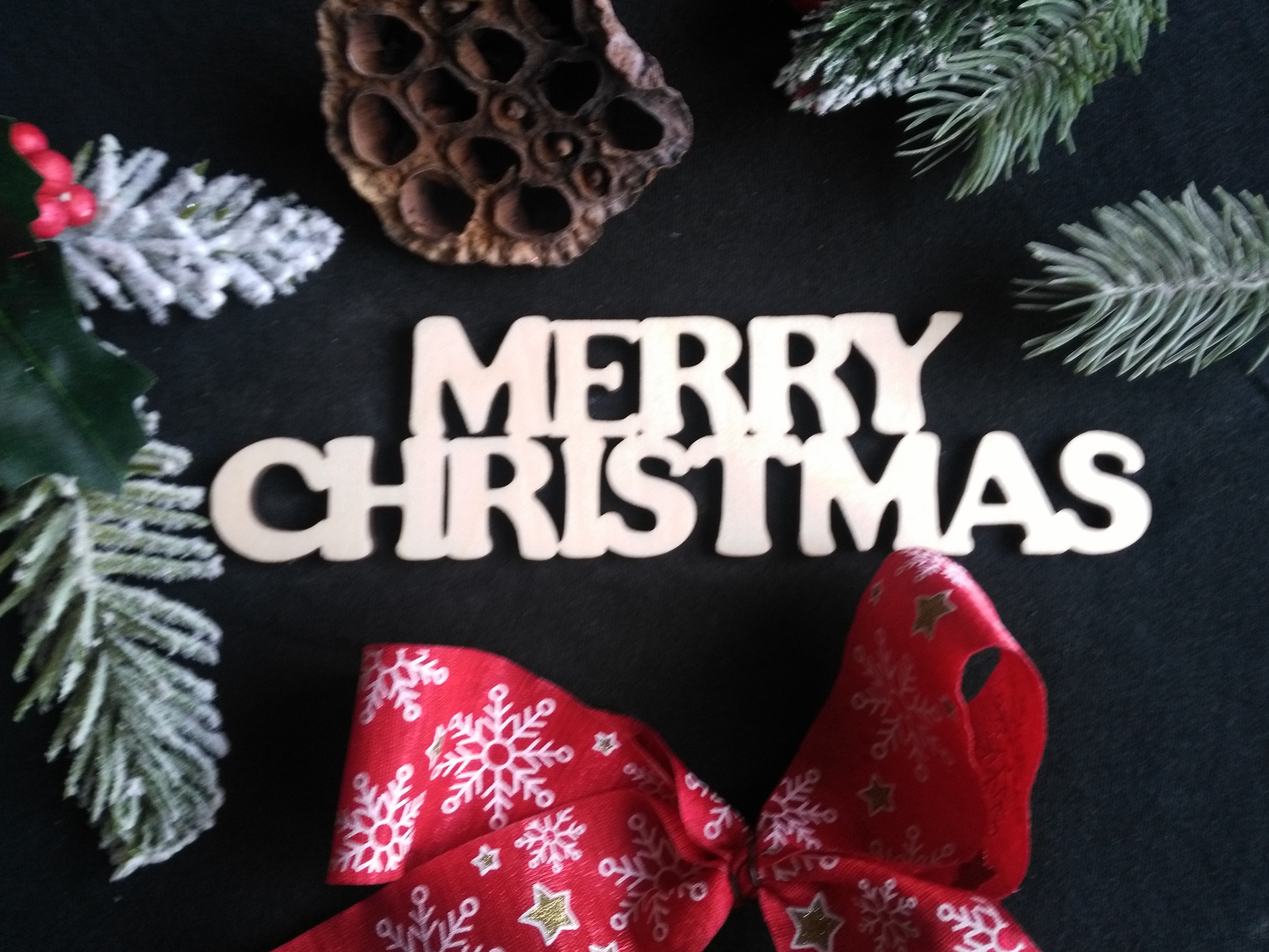 Drevený nápis Merry Christmas 25 cm
