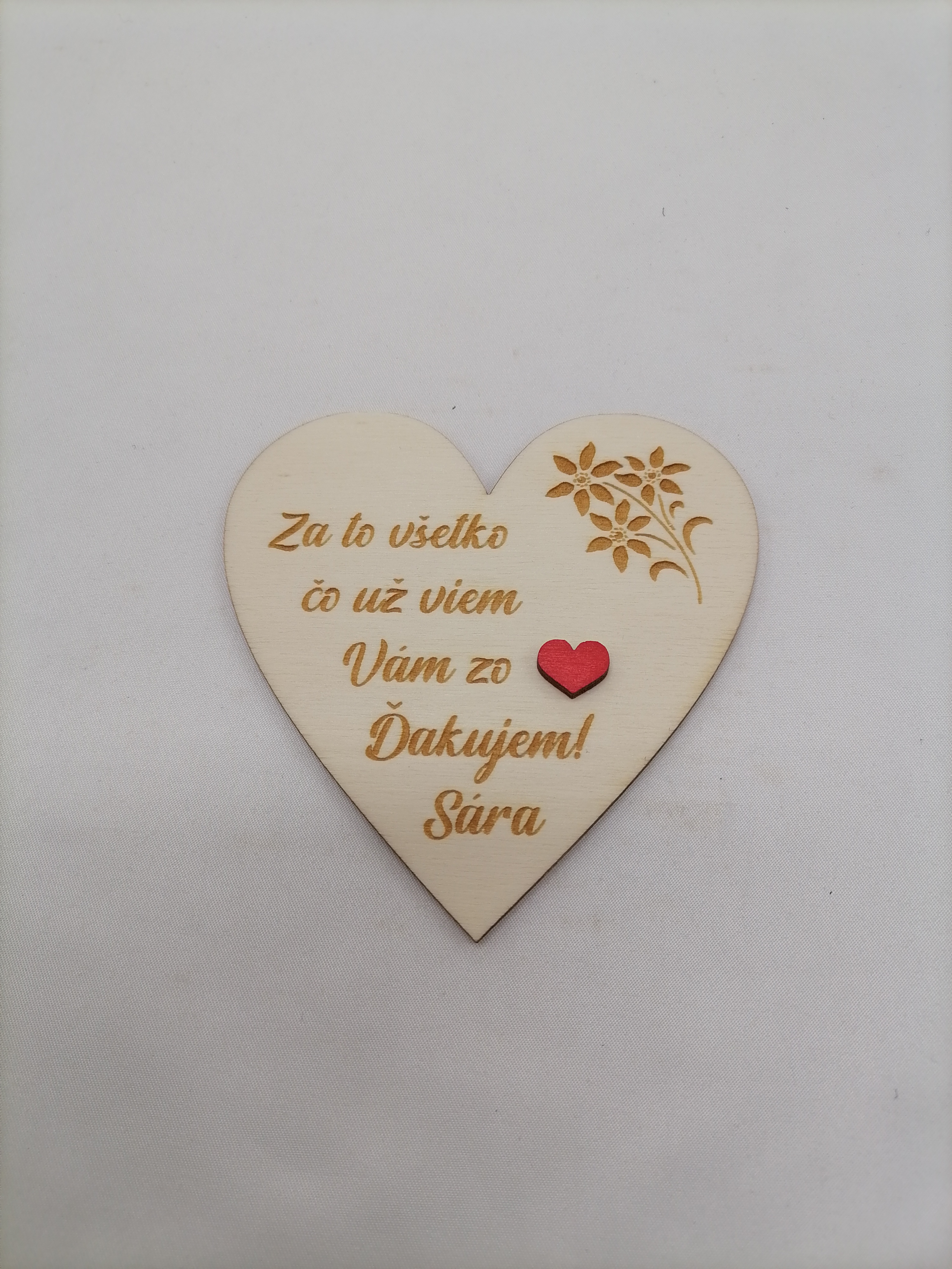 Magnetka (srdiečko) pre pani učiteľky  10 cm