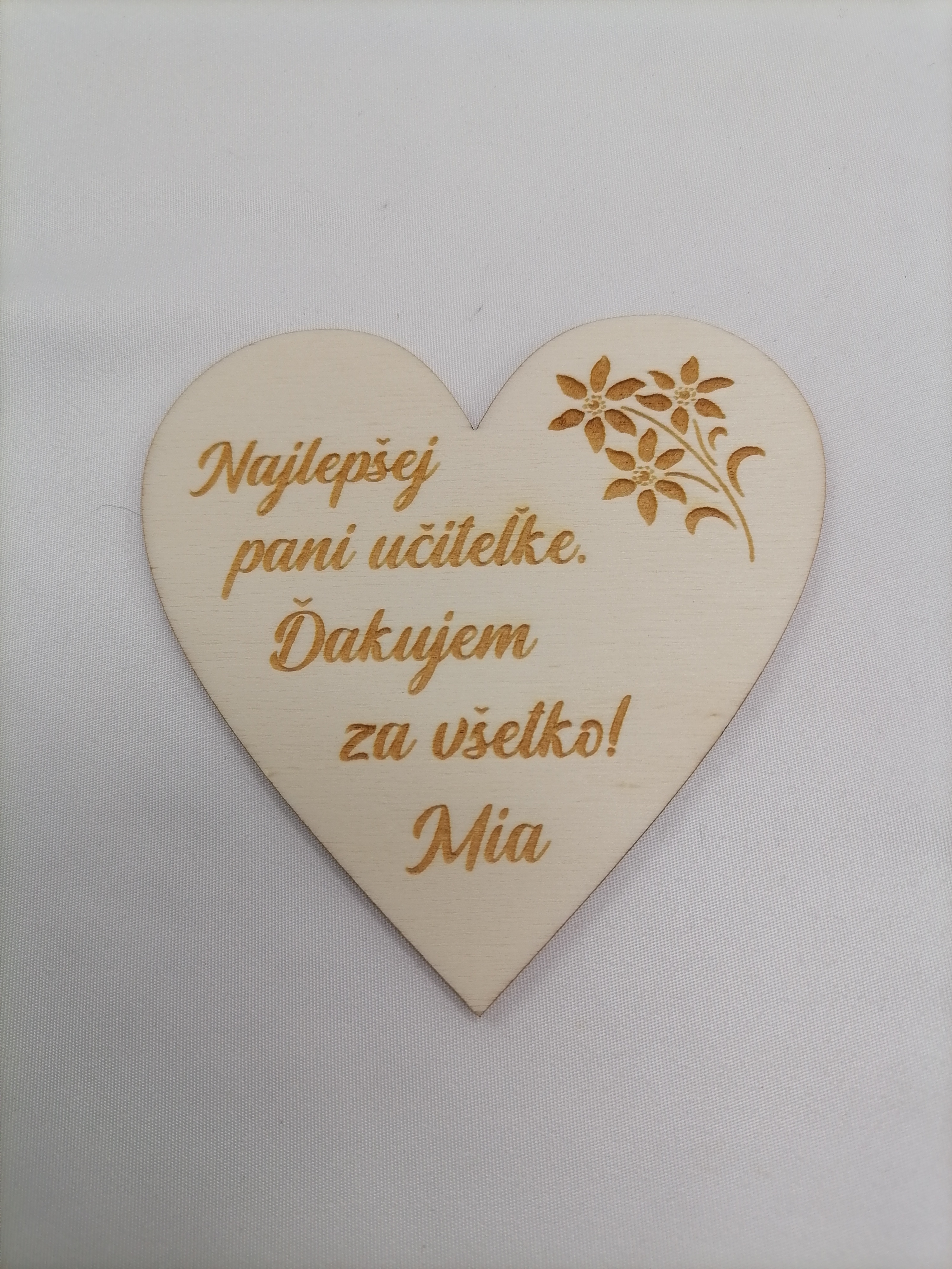 Magnetka (srdiečko) pre pani učiteľky  10 cm