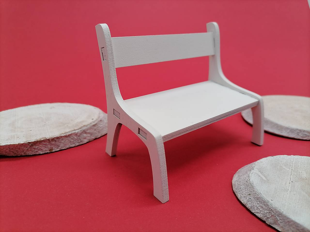 Biela lavička 6x5cm