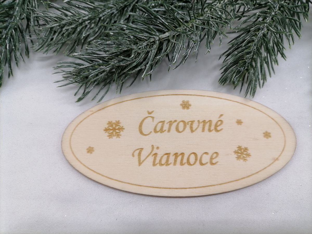 Ovál čarovné Vianoce 8cm