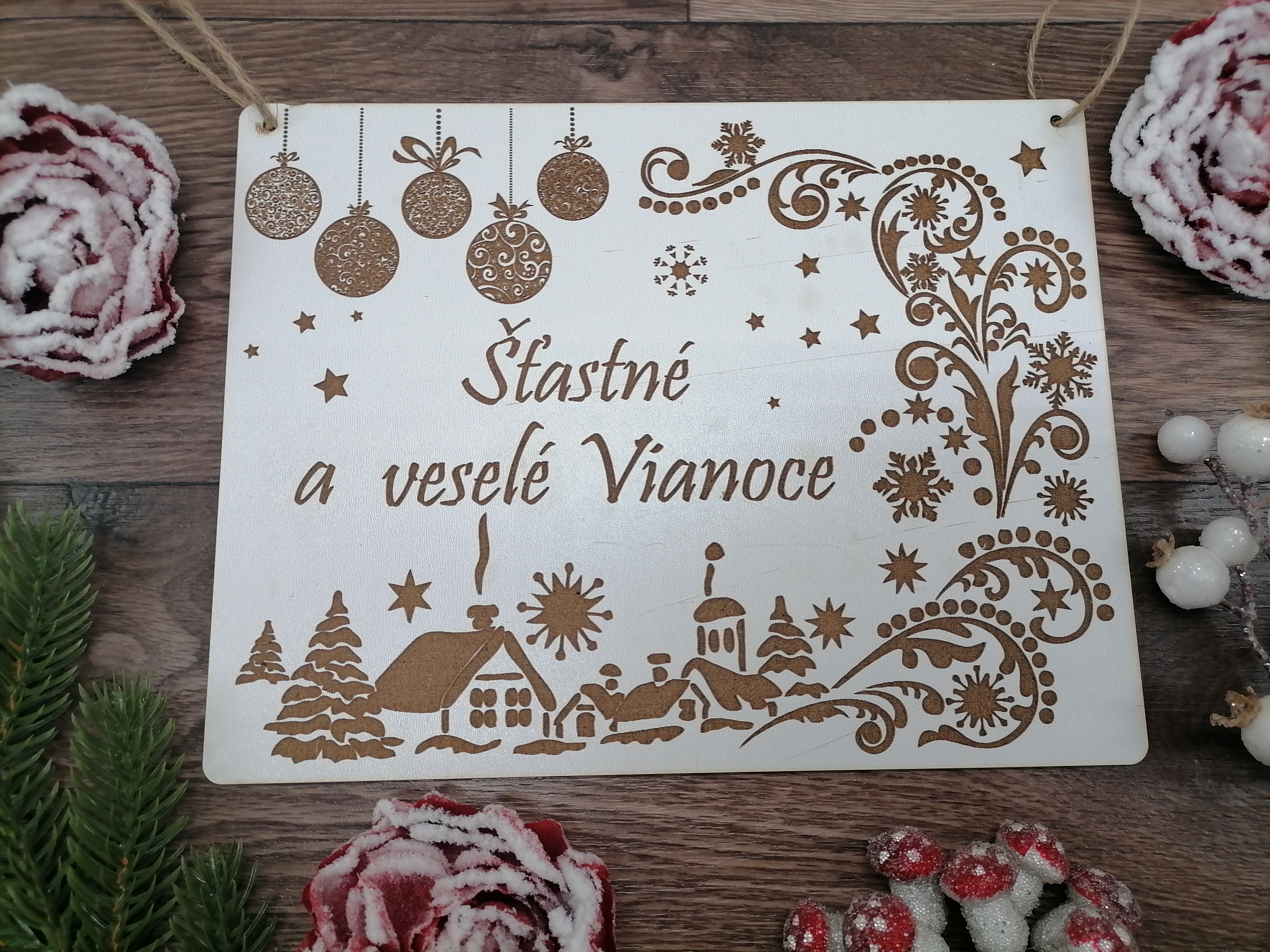 Biela vianočná tabuľka