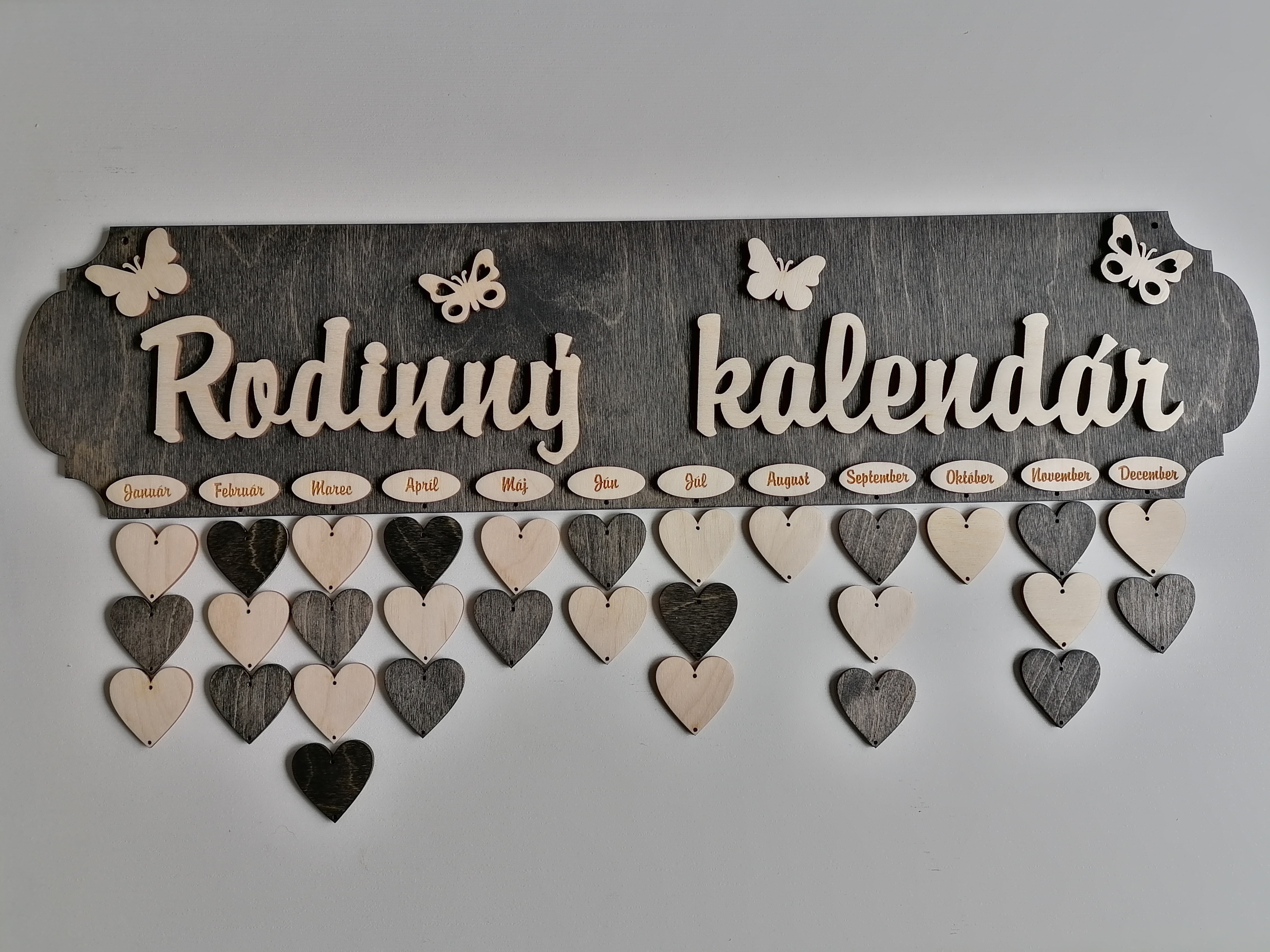 Rodinný kalendár morený čierny