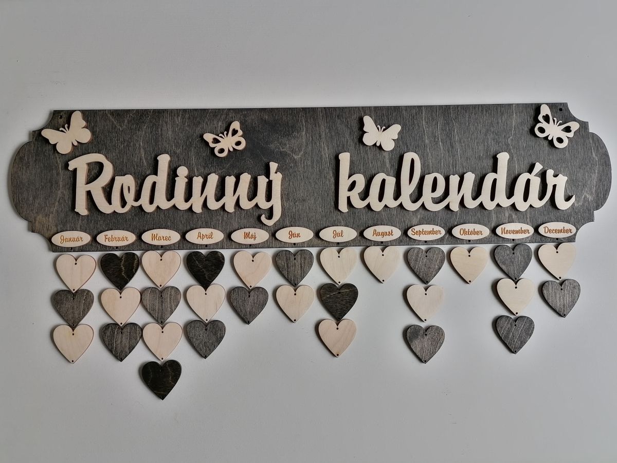 Rodinný kalendár morený čierny