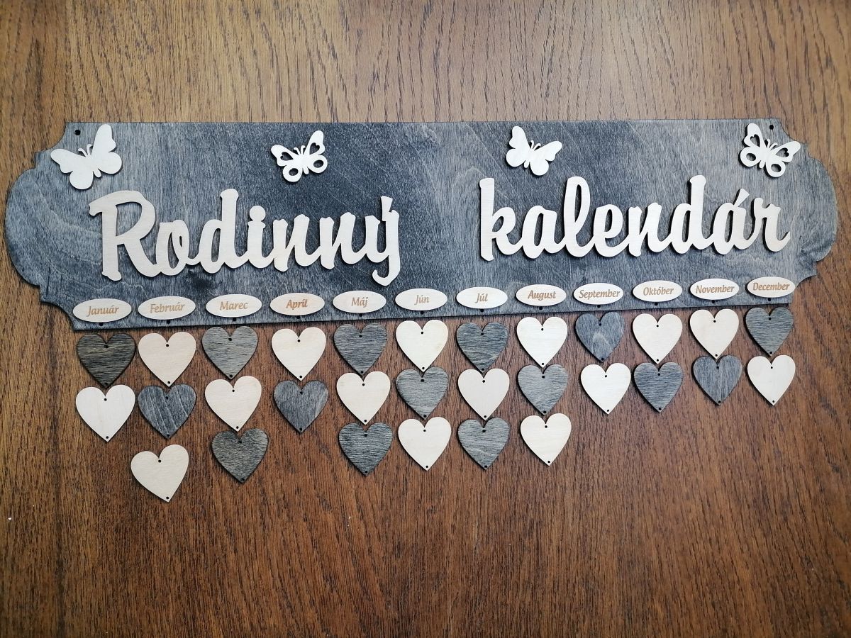 Rodinný kalendár morený čierny