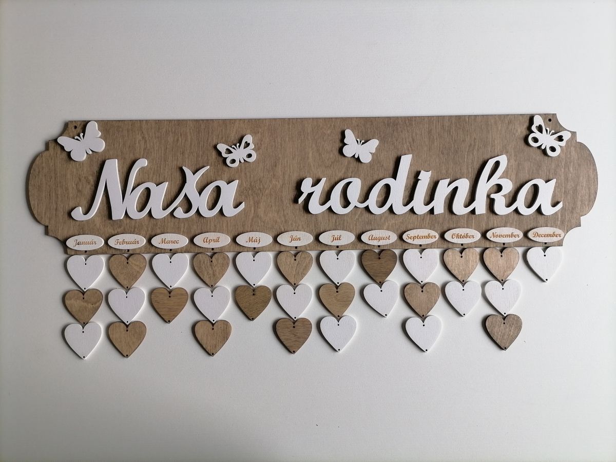 Rodinný kalendár morený sonoma