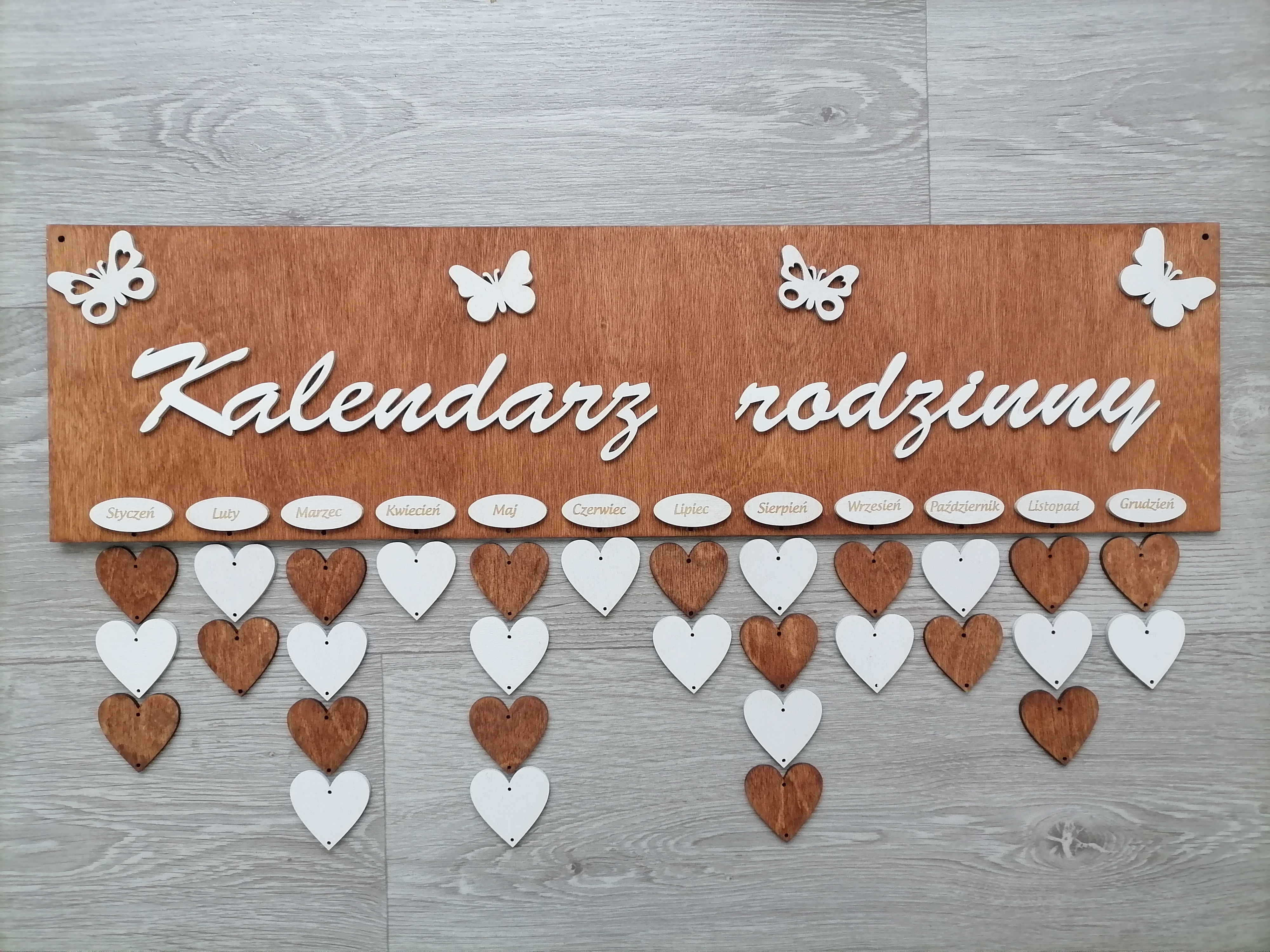 Rodinný kalendár Polský morený teak