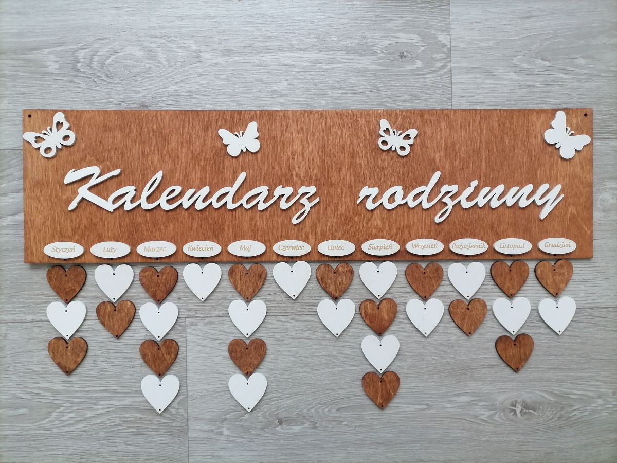 Rodinný kalendár Polský morený teak