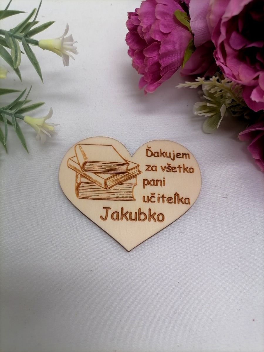 Srdiečko - magnetka pre pani učiteľku