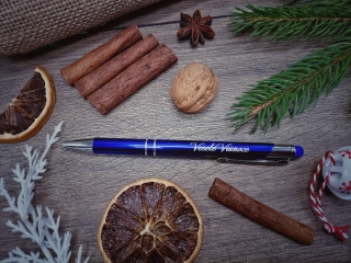 AKCIA  Vianočné modré pero Veselé Vianoce