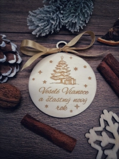 Vianočná guľa veselé Vianoce a šťastný nový rok