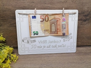 Biela tabuľka k narodeninám z HDF dosky