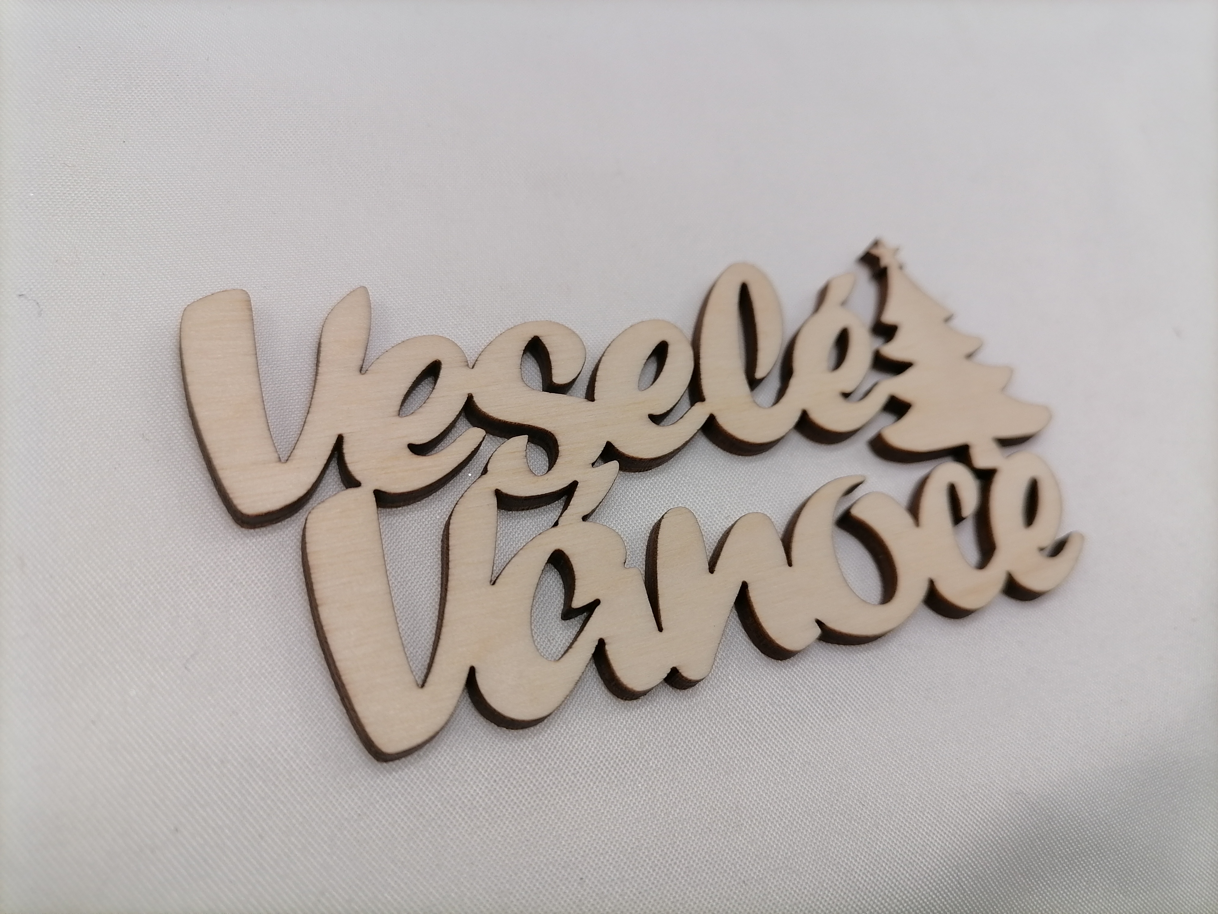 Drevený český nápis Veselé  Vánoce 25 cm