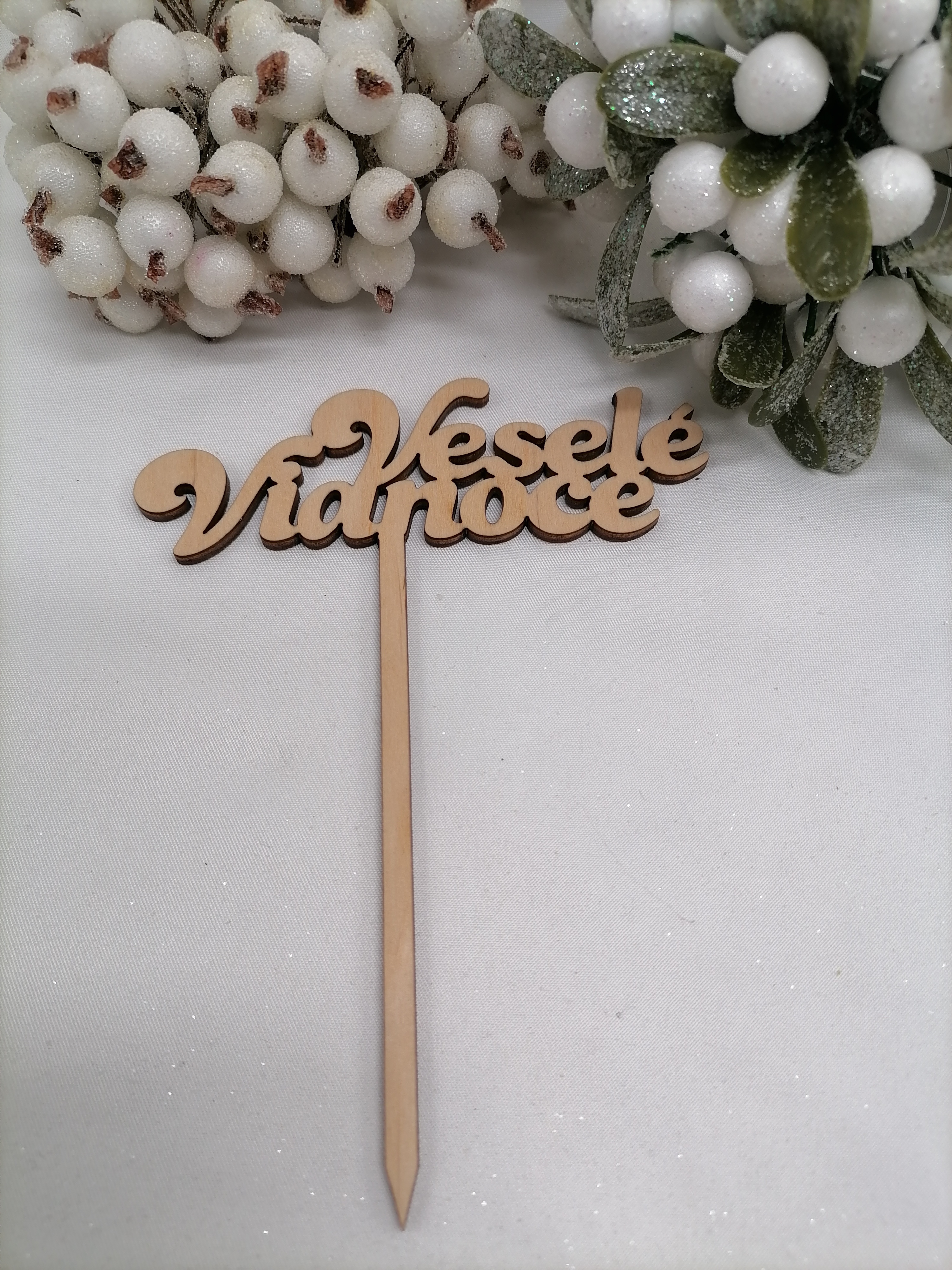 Vianočný zápich Veselé Vianoce 15 cm