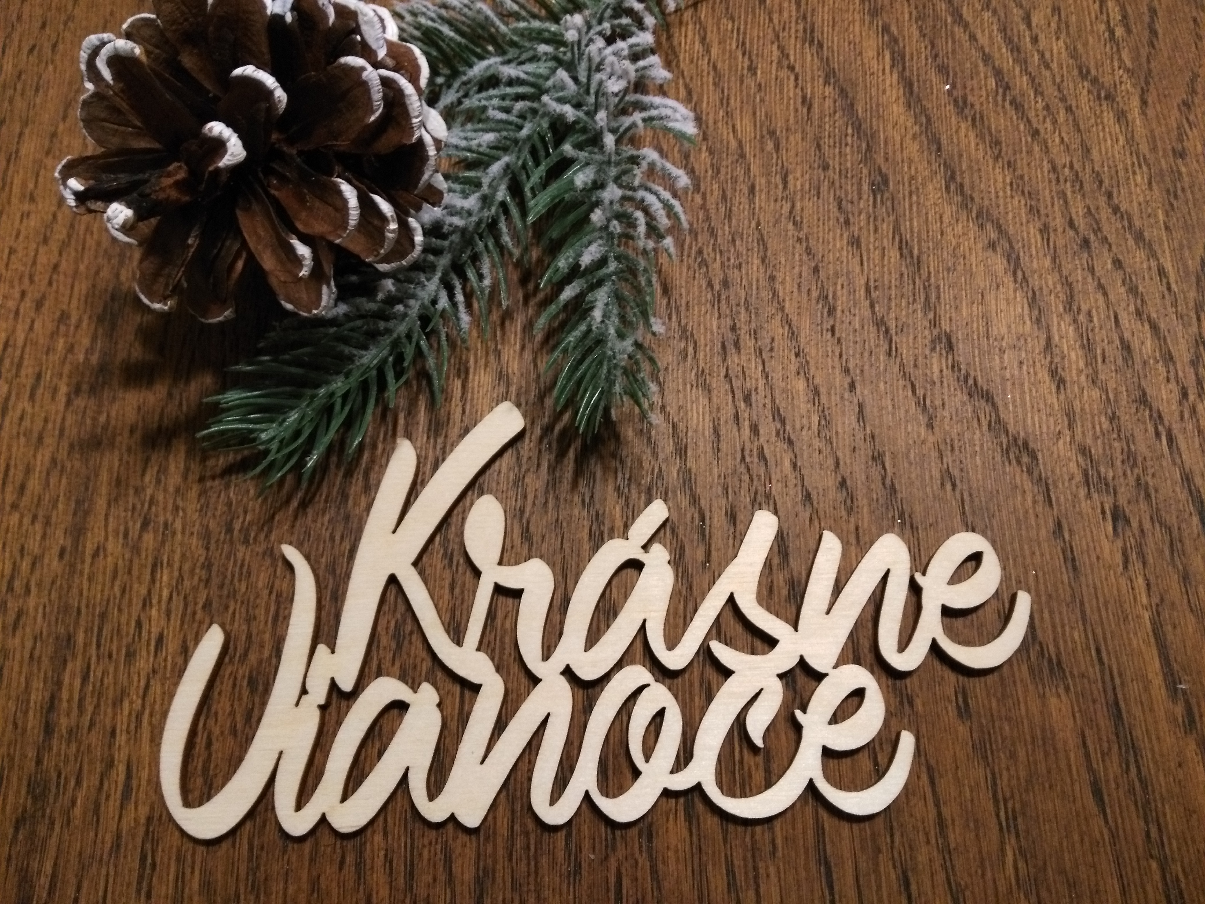 Drevený nápis Krásne vianoce 25 cm