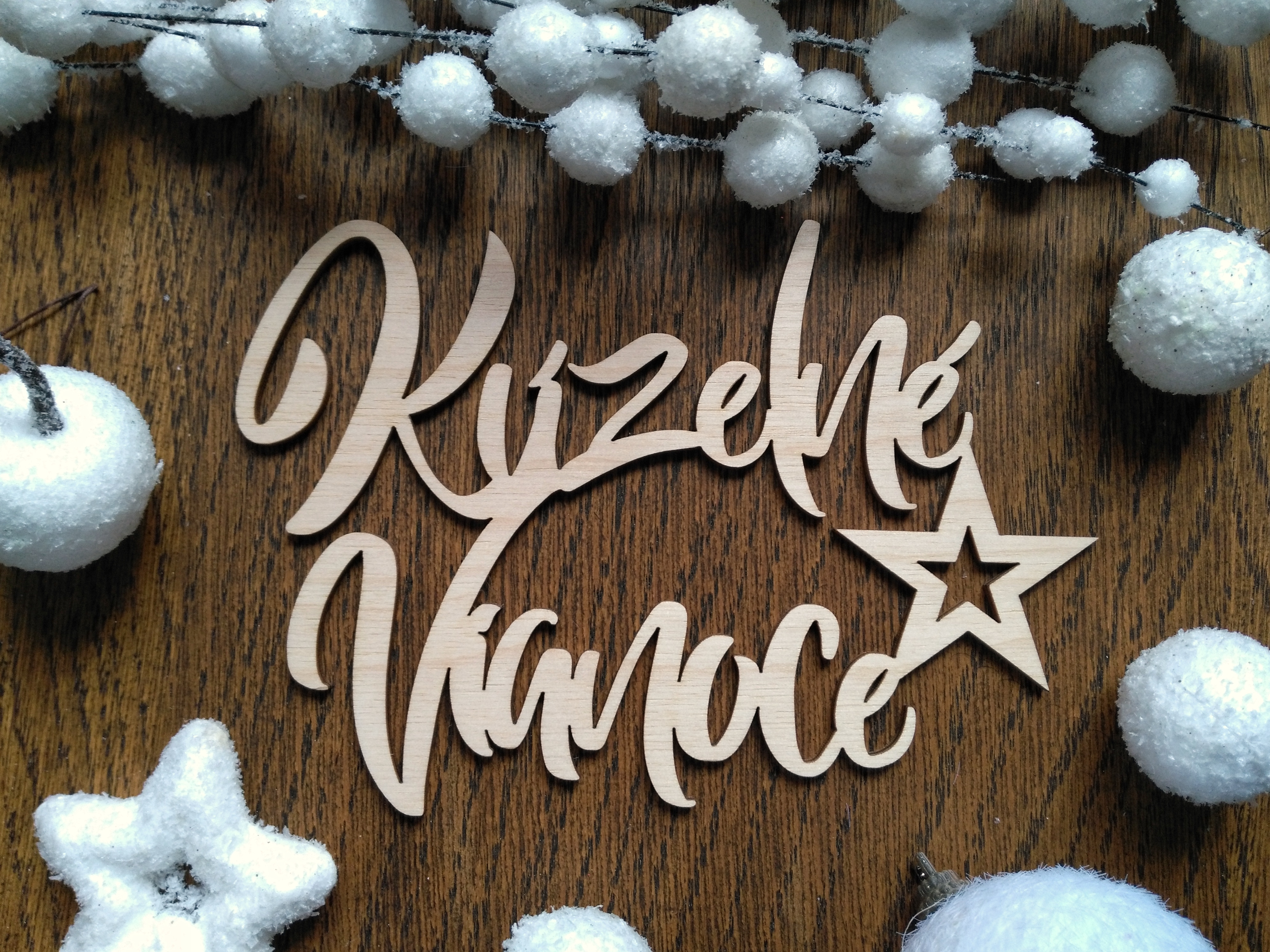 Drevený nápis Kúzelné vianoce 30 cm