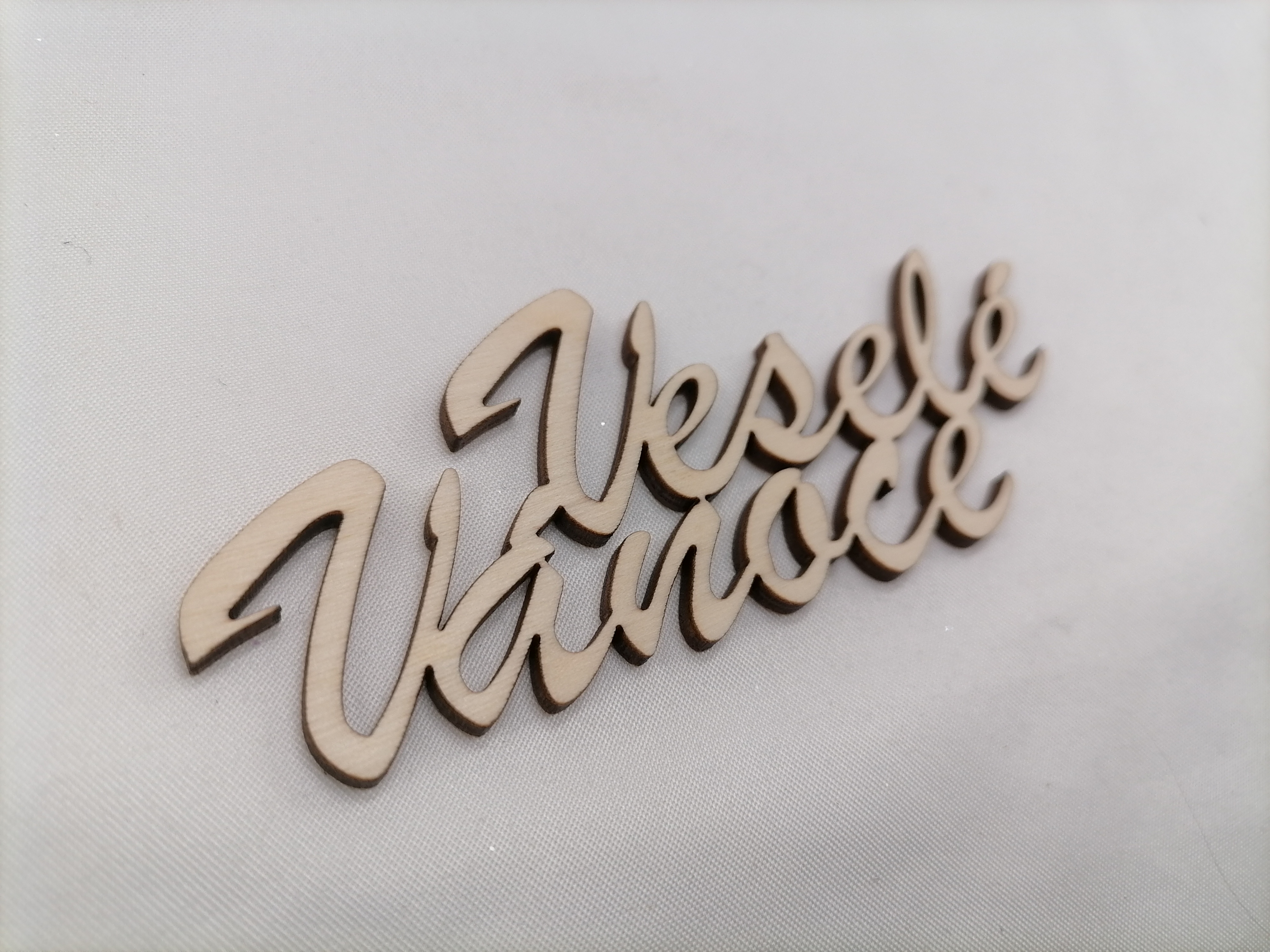 Drevený český nápis Veselé  Vánoce 10 cm