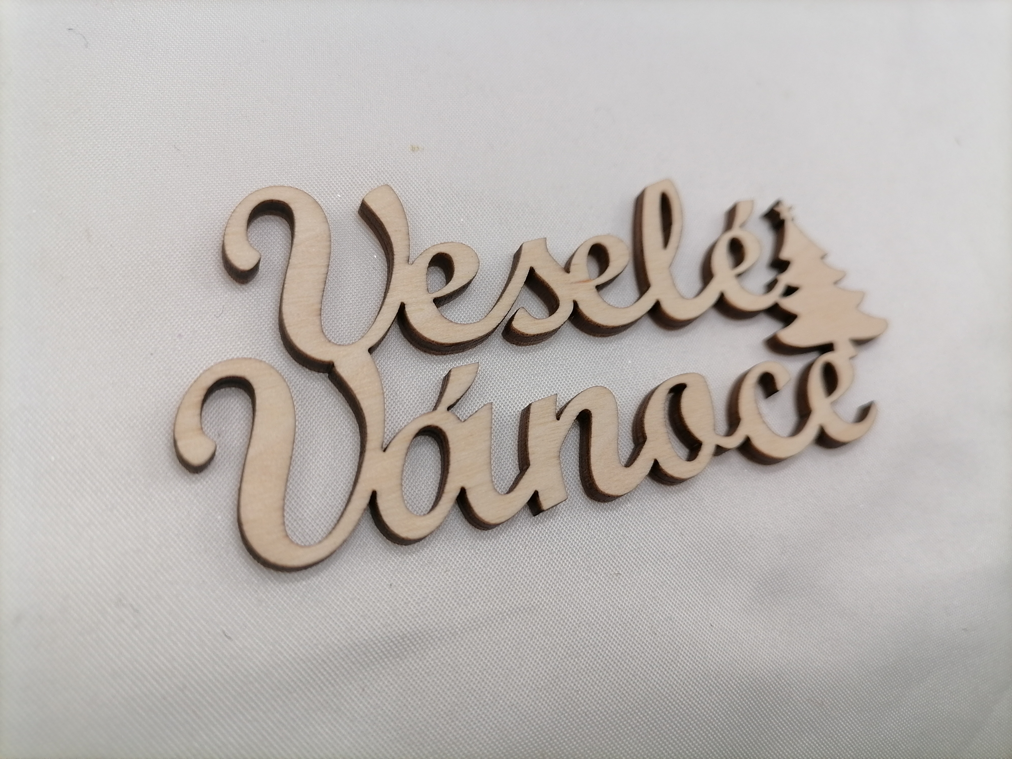 Drevený český nápis Veselé  Vánoce 10 cm